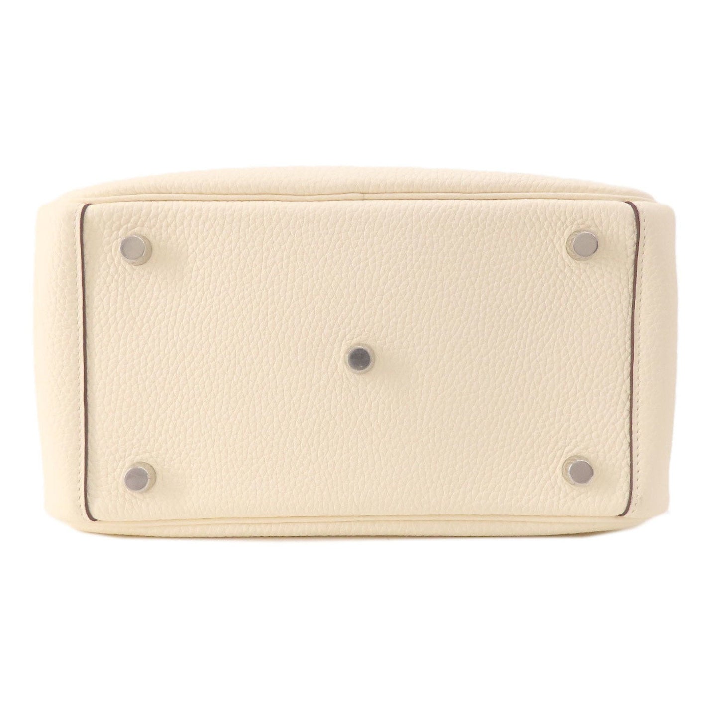Hermes White Taurillon Clemence Leather Handbag ( )