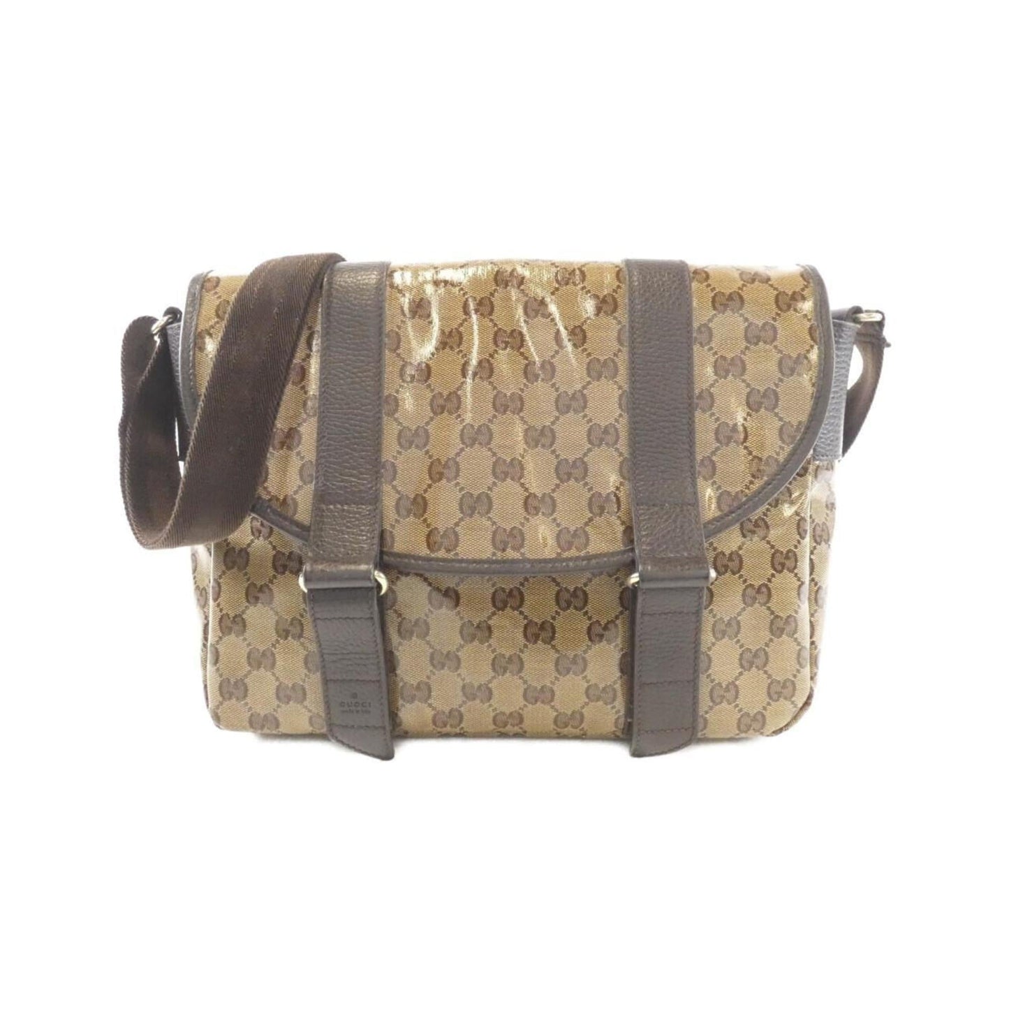 Gucci Beige Brown Gg Crystal Shoulder Bag ( )