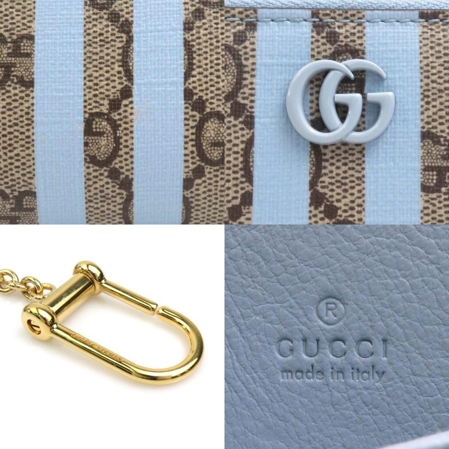 Gucci Blue Brown Gg Supreme Canvas Coin Purse/Coin Case ( )