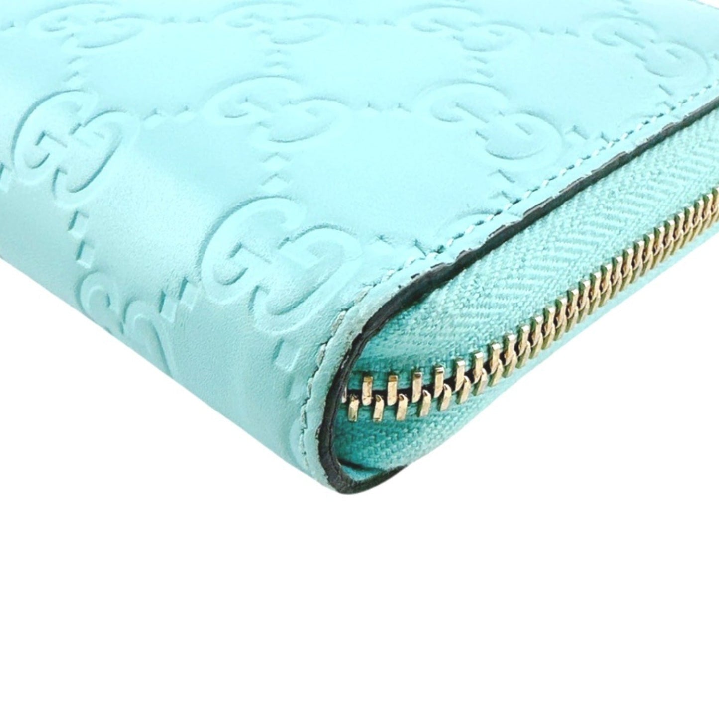 Gucci Blue Light Blue Leather Long Wallet (Bi-Fold) ( )