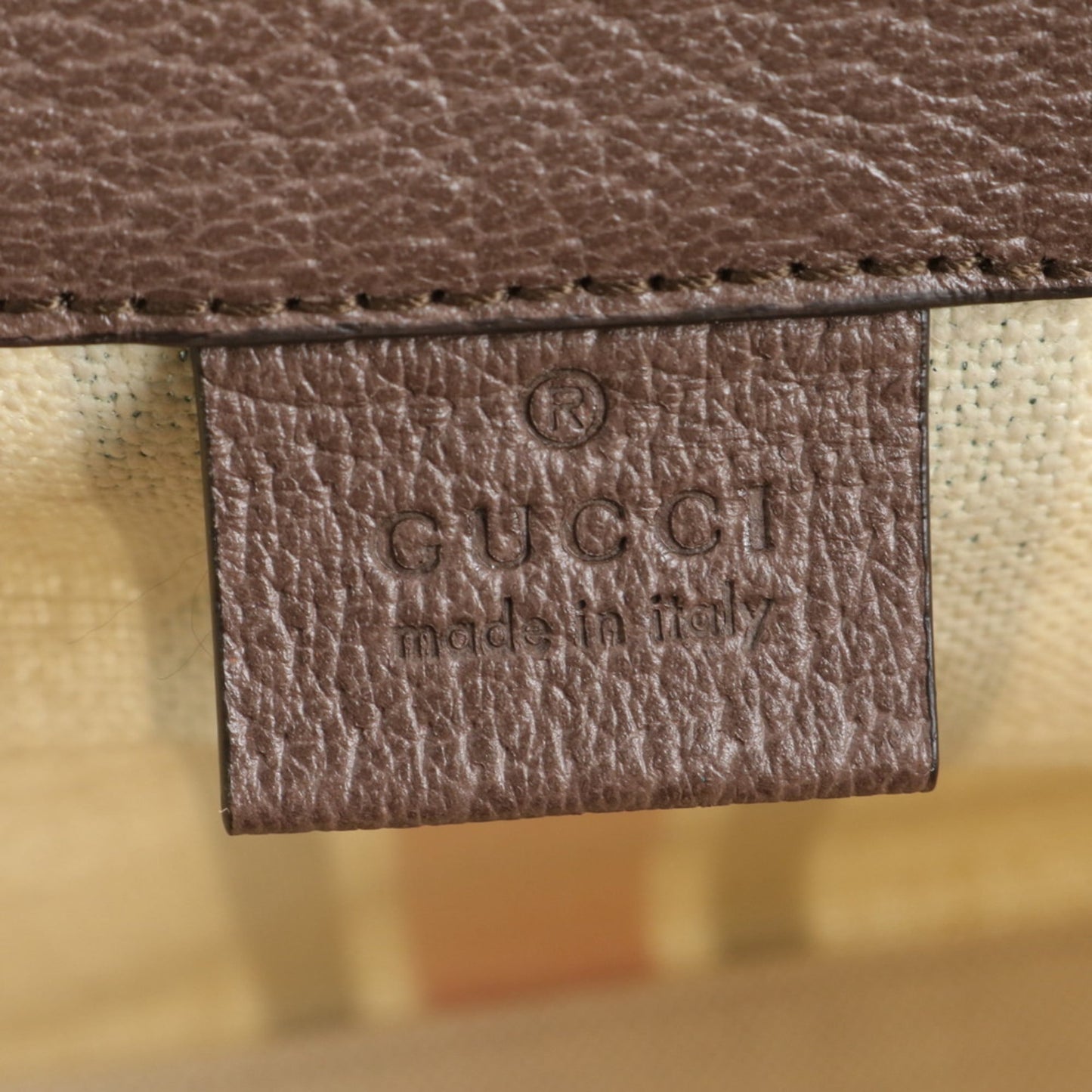 Gucci Ivory Leather Canvas Tote Bag ( )