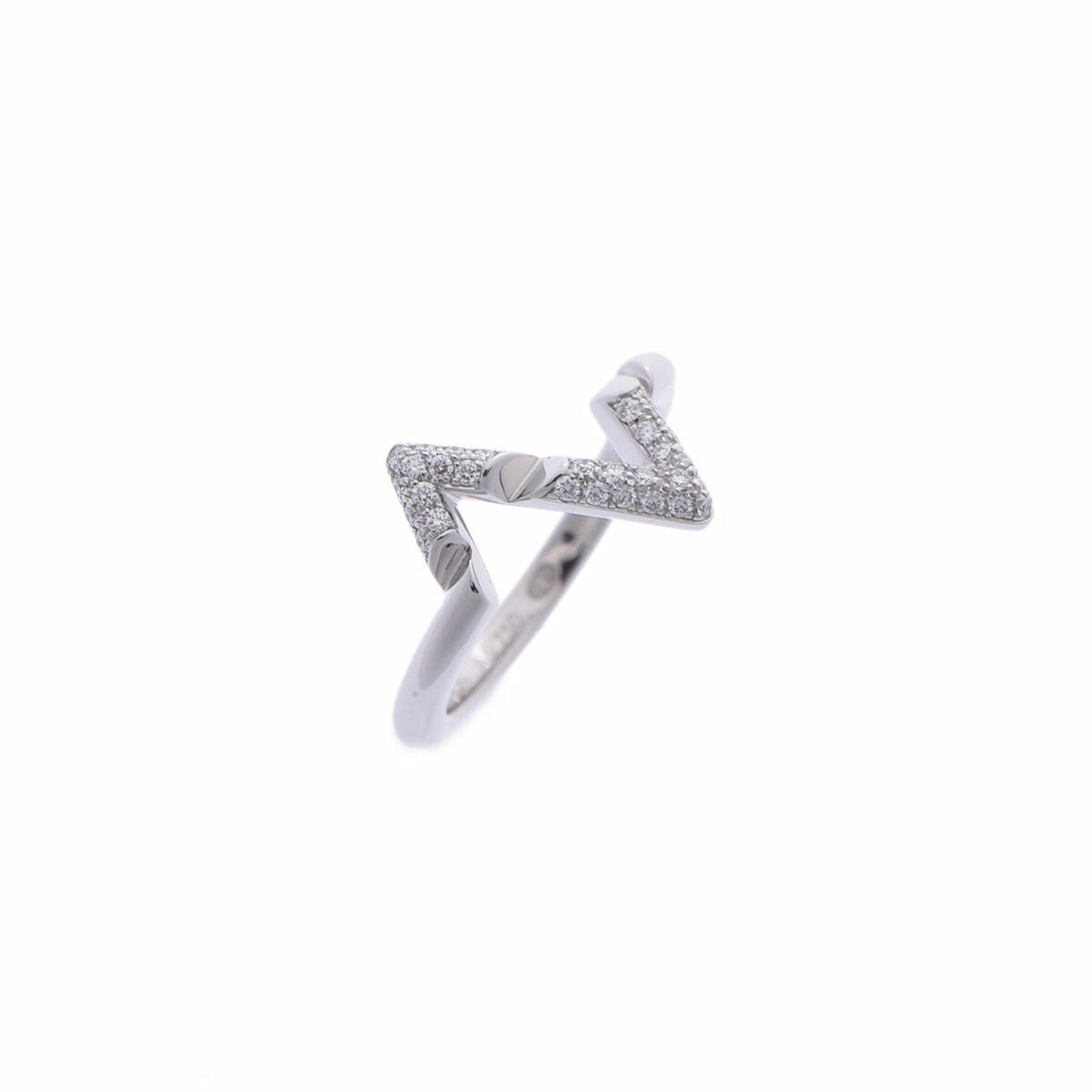 LOUIS VUITTON LV Vault Upside Down Ring #48 Q9Q31I No. 7 Women's K18 White Gold