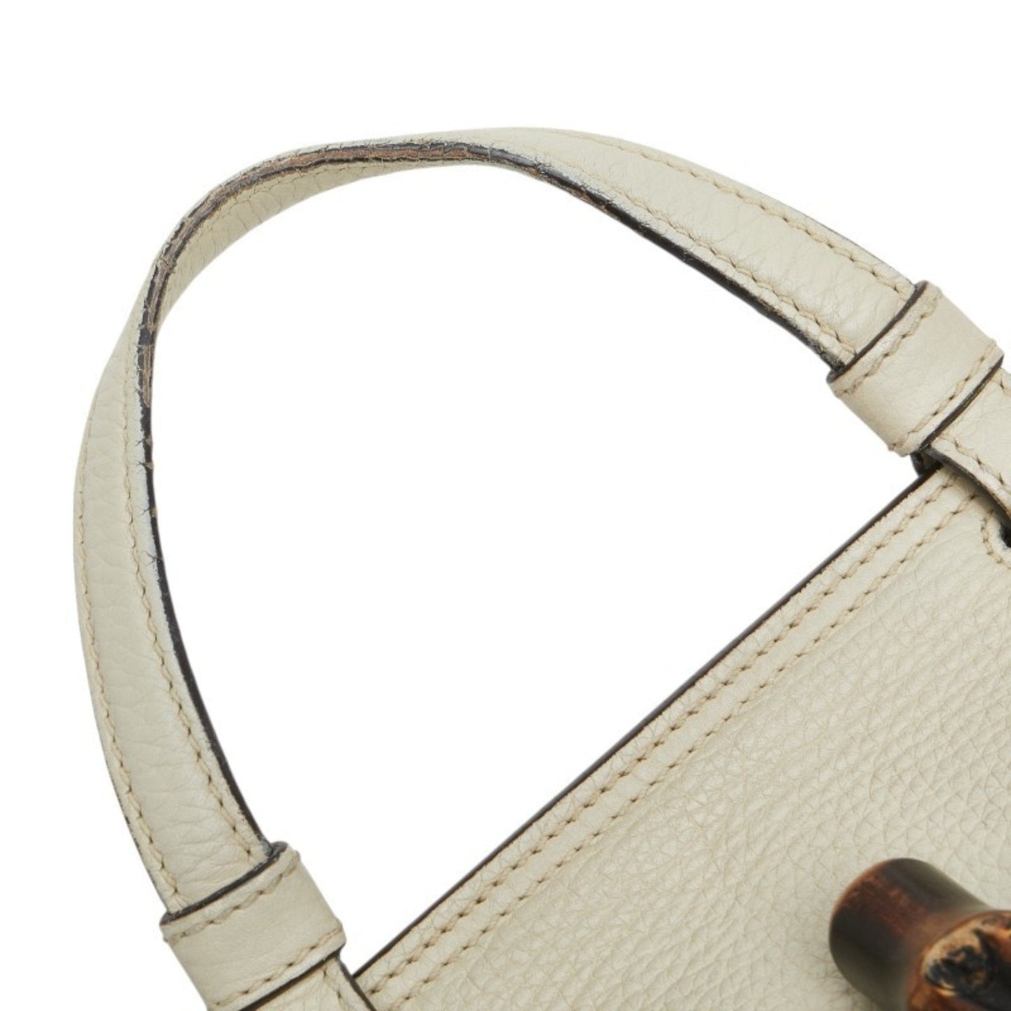 Gucci White Leather Handbag Shoulder Bag ( )
