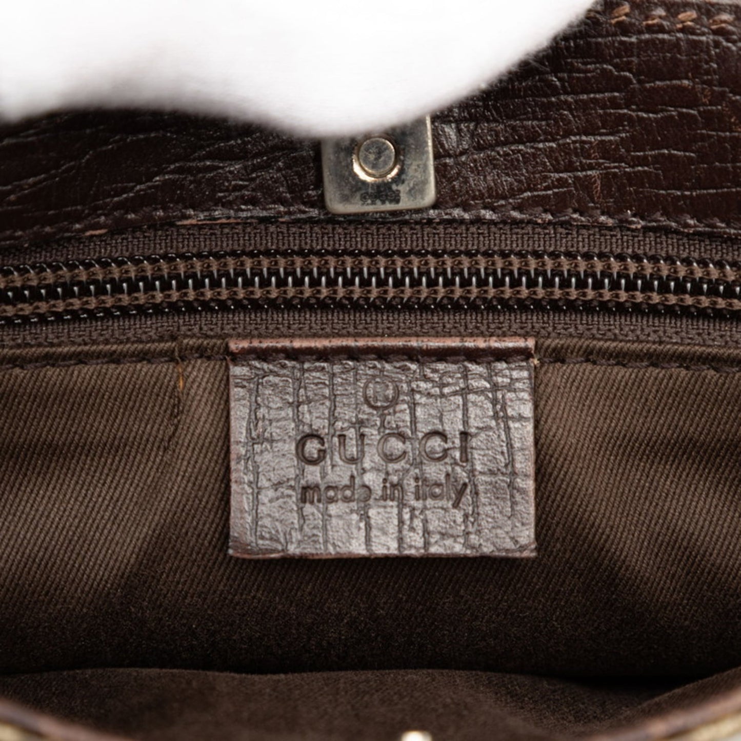 Gucci Beige Brown Pvc Leather Handbag Tote Bag ( )