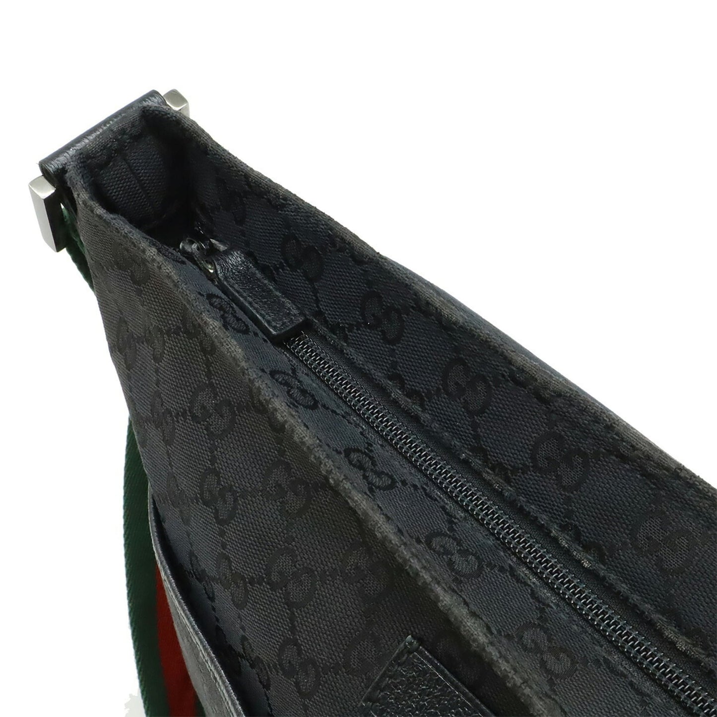 Gucci Black Green Red Color Gg Canvas Shoulder Bag ( )