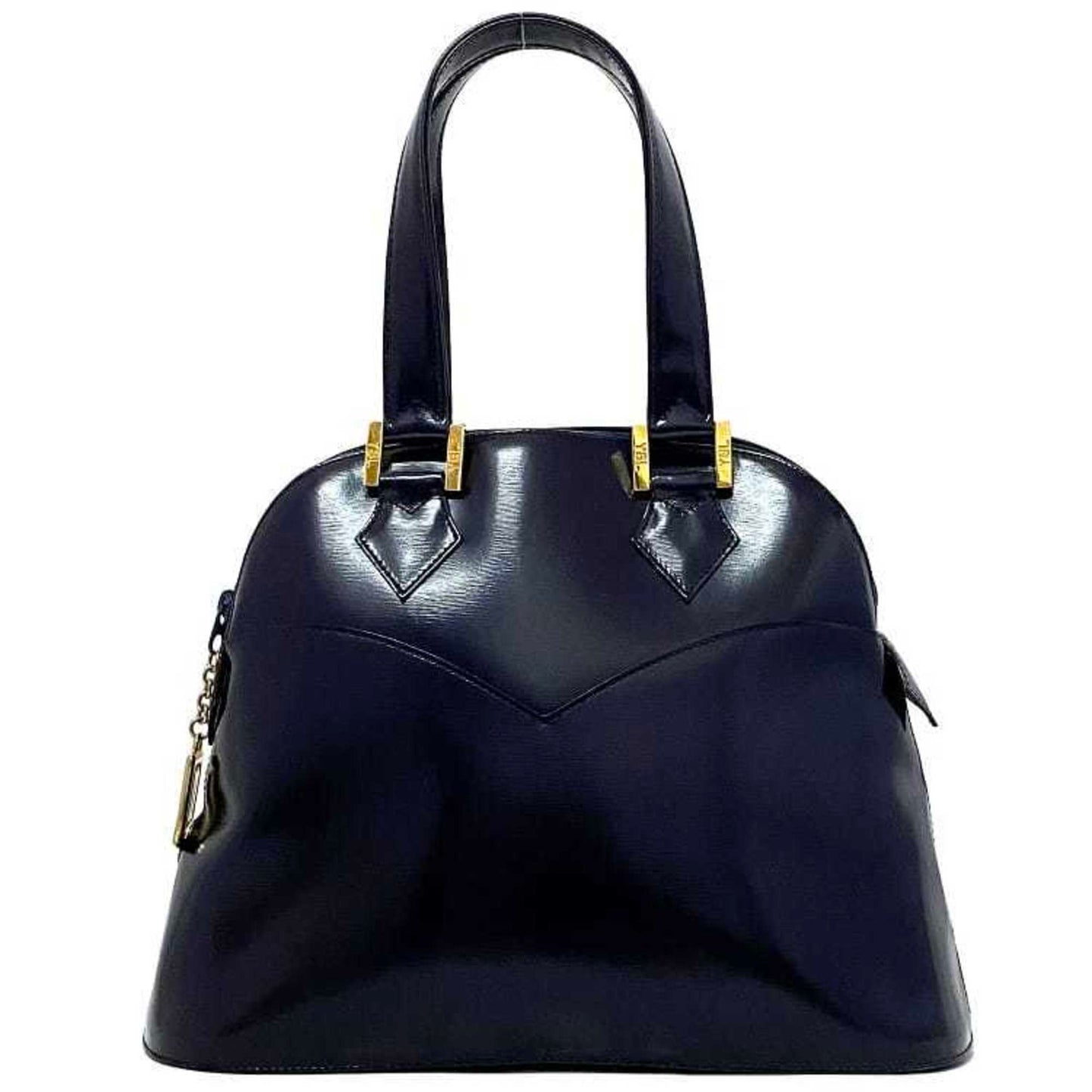 Yves Saint Laurent GP Charm Handbag in Navy Leather