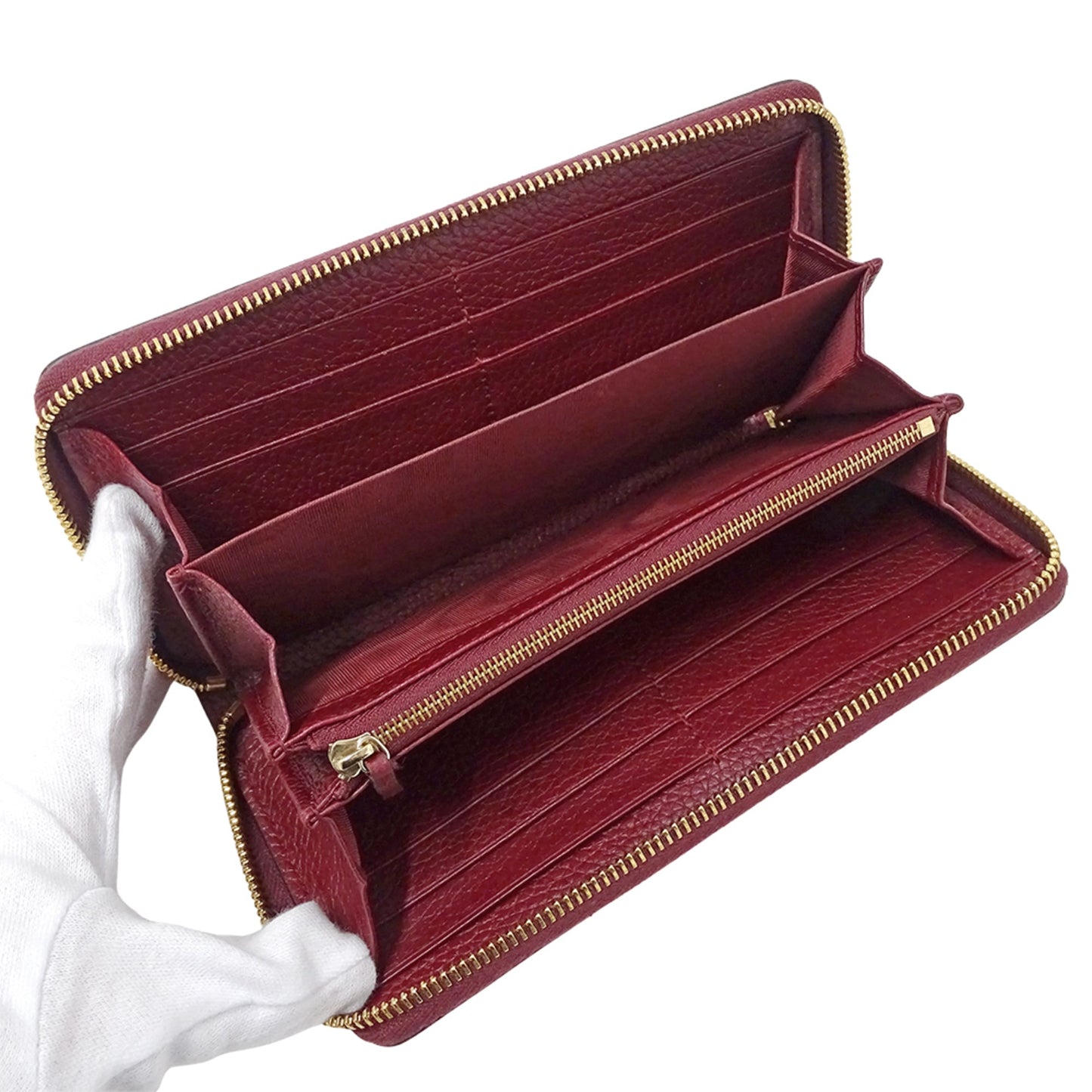 Gucci Bordeaux Leather Long Wallet (Bi-Fold) ( )