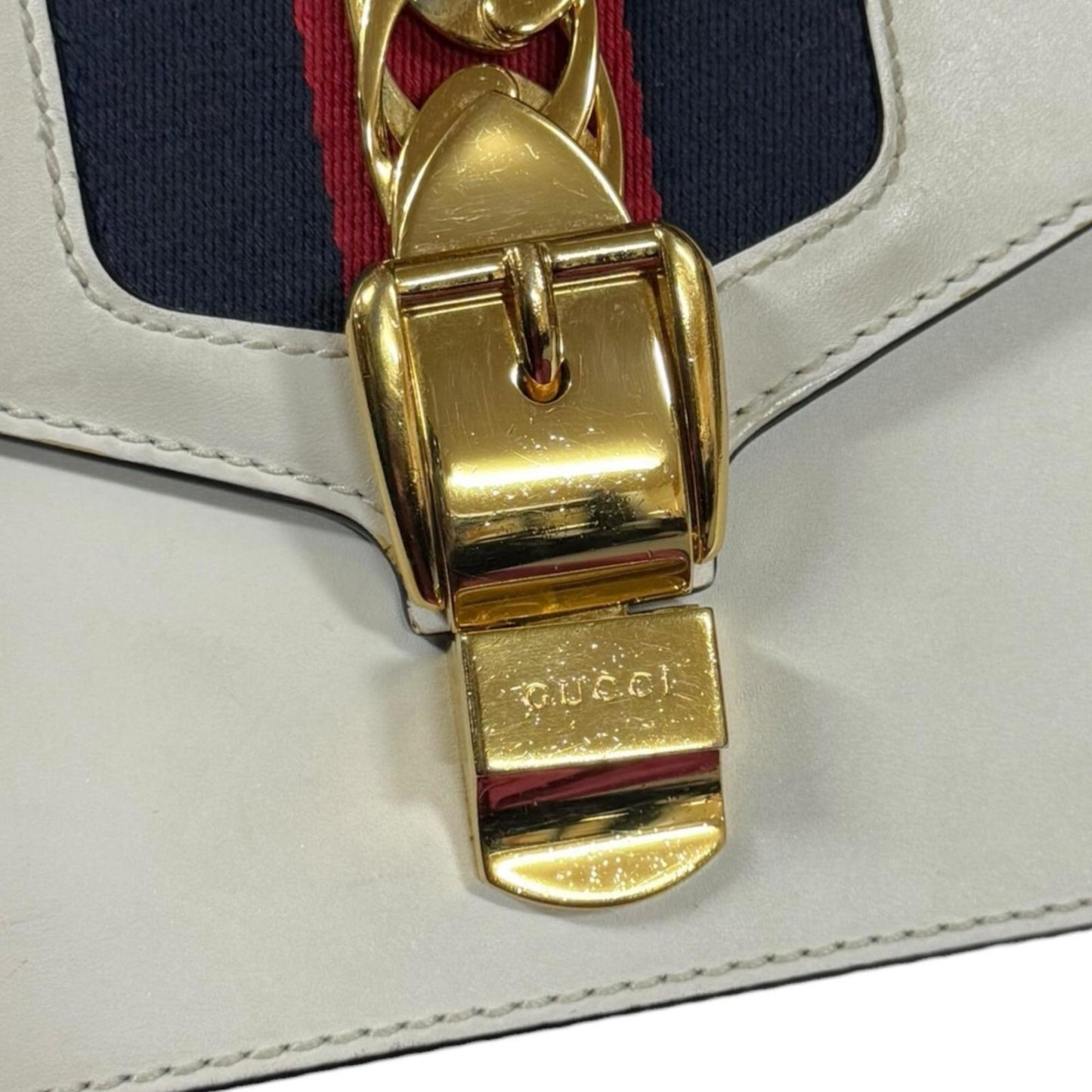 Gucci Ivory White Leather Shoulder Bag ( )