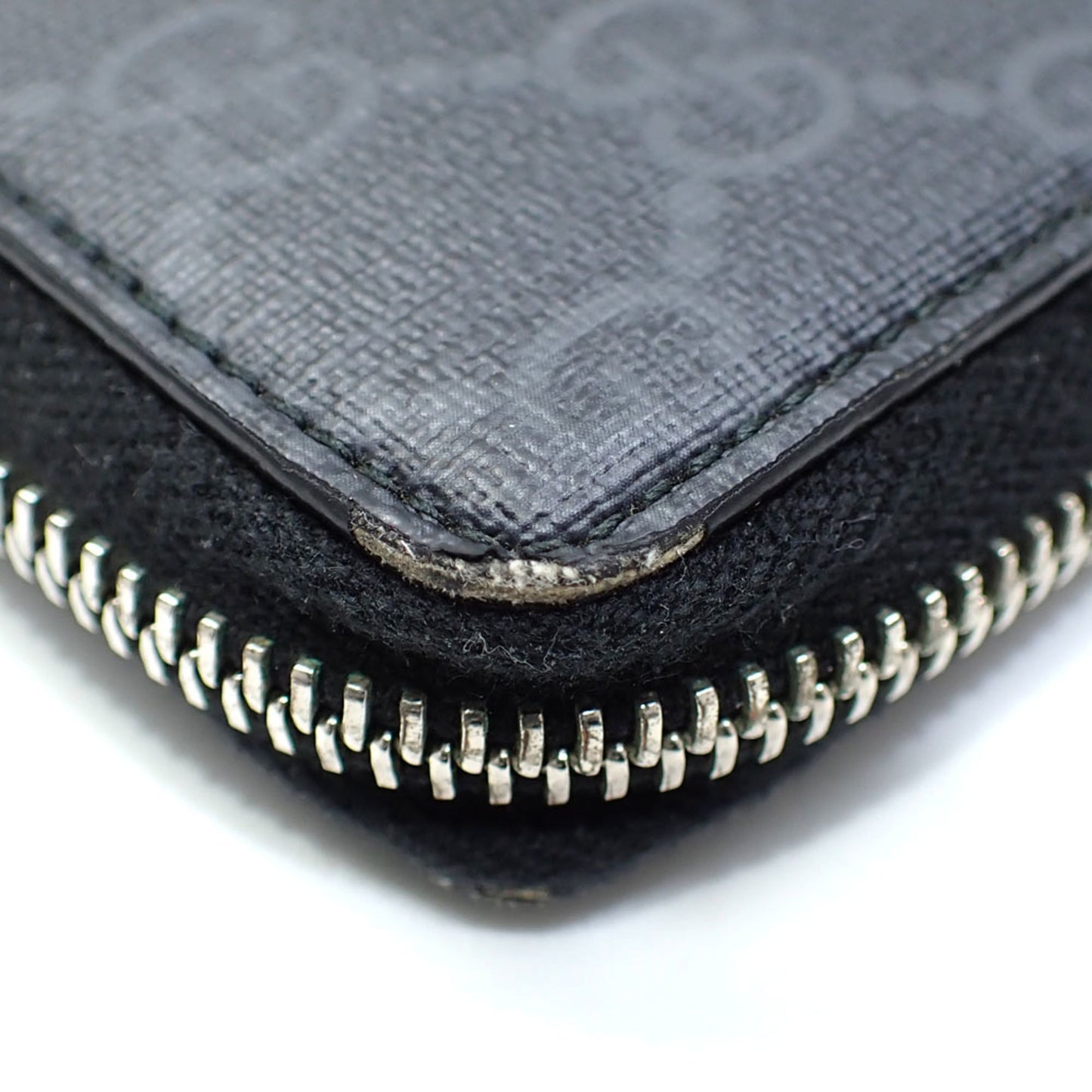 Gucci Black Gray Pvc Leather Long Wallet (Bi-Fold) ( )