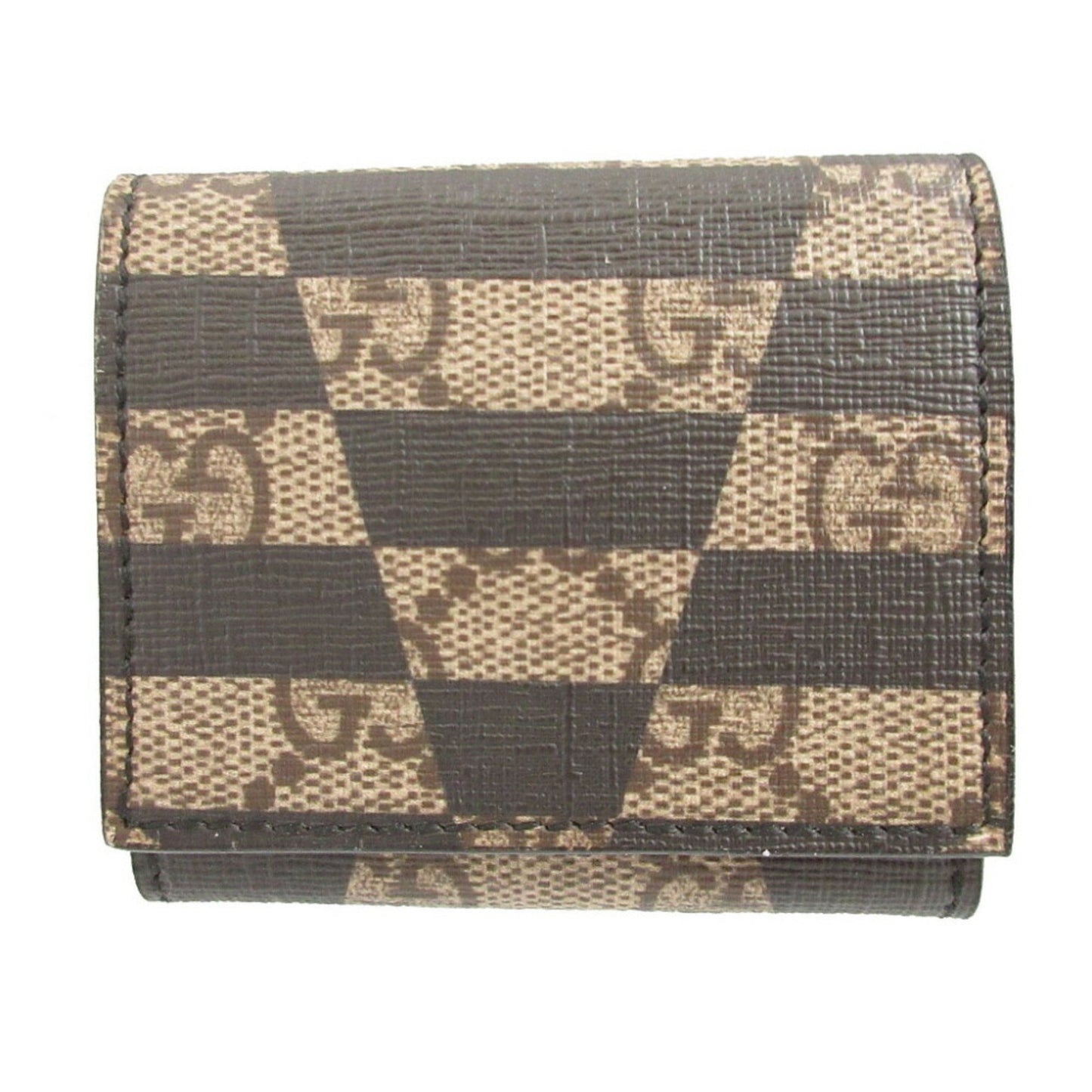 Gucci Beige Black Gg Canvas Leather Coin Purse/Coin Case ( )
