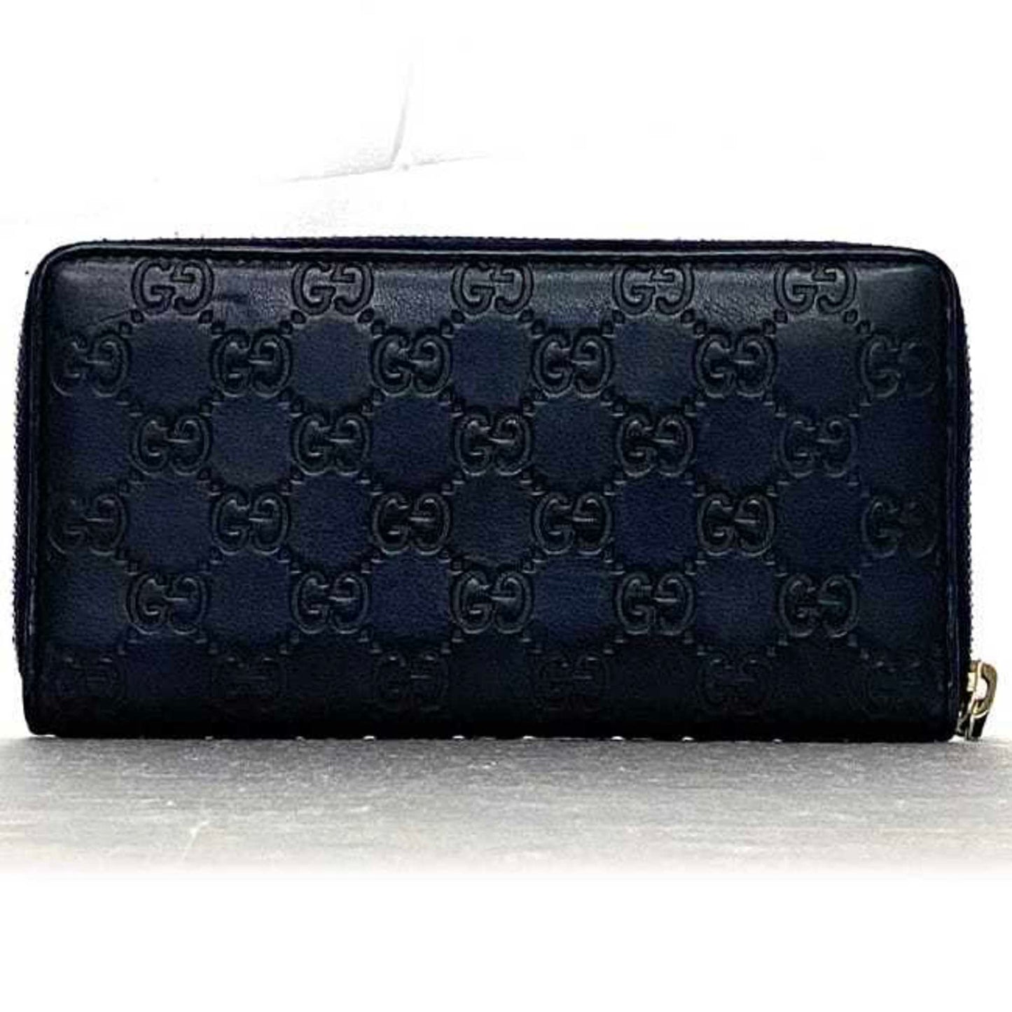 Gucci Navy Leather Long Wallet (Bi-Fold) ( )