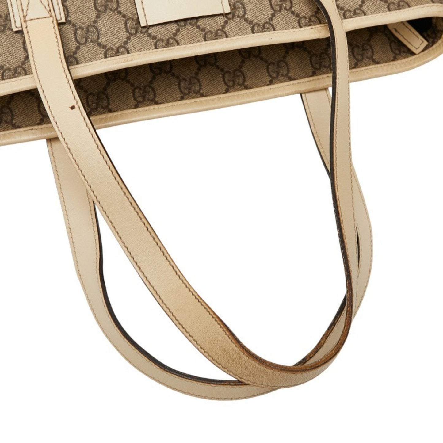 Gucci Beige Ivory Pvc Leather Handbag Tote Bag ( )