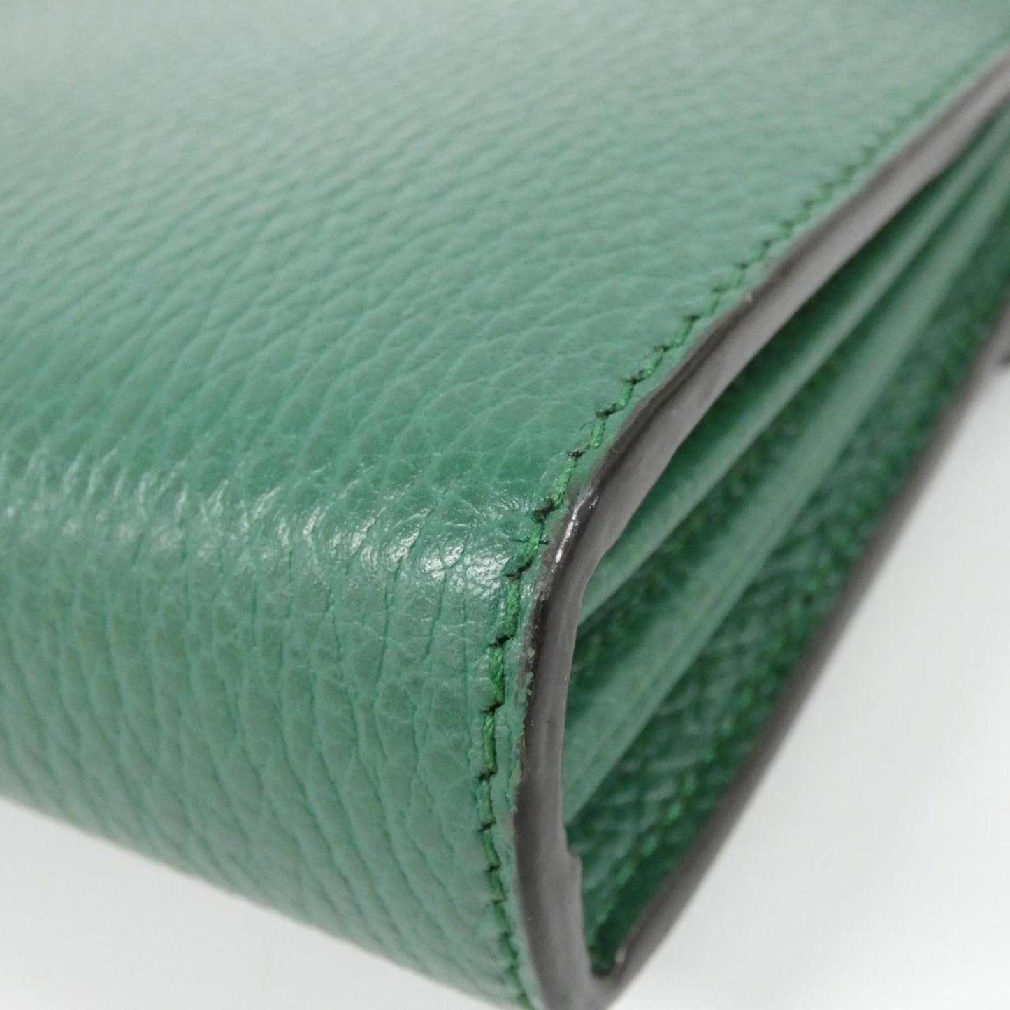Gucci Emerald Green Leather Chain/Shoulder Wallet ( )