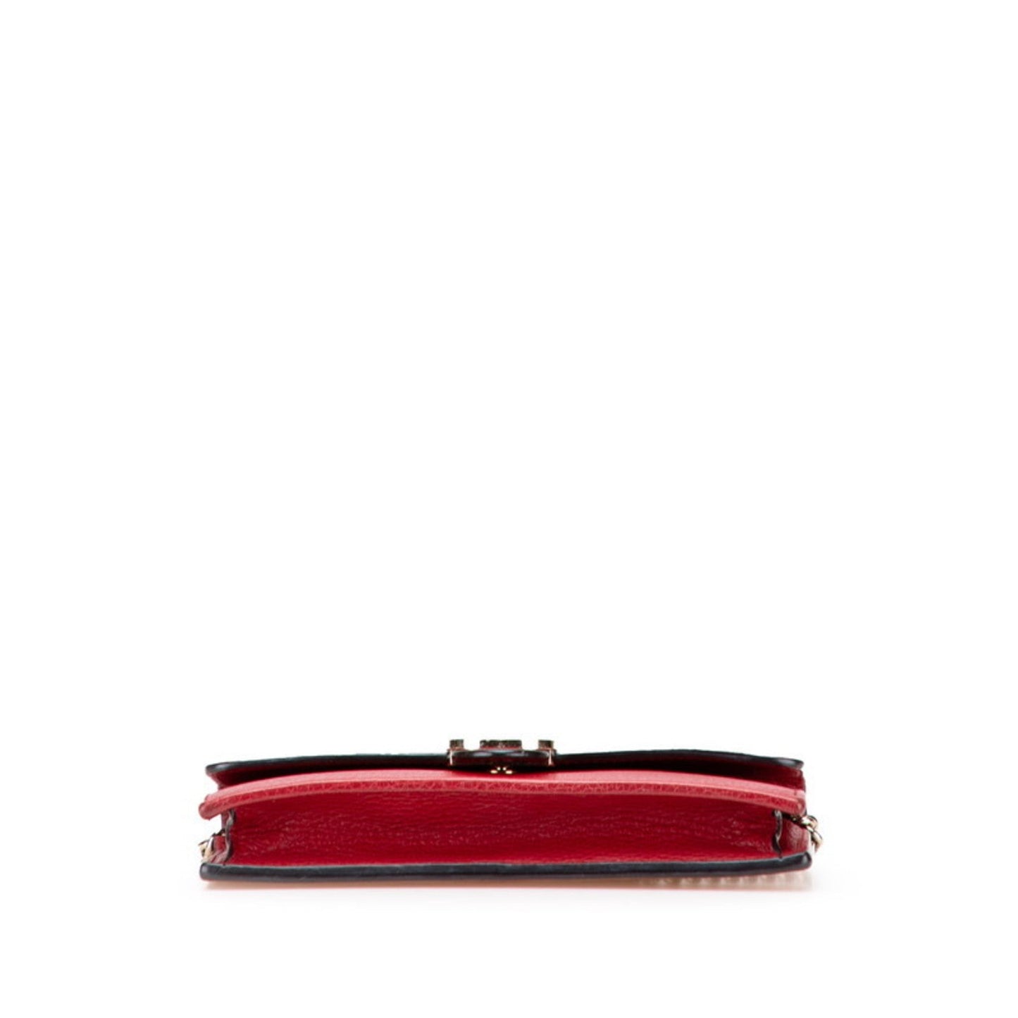 Gucci Red Color Leather Chain/Shoulder Wallet ( )
