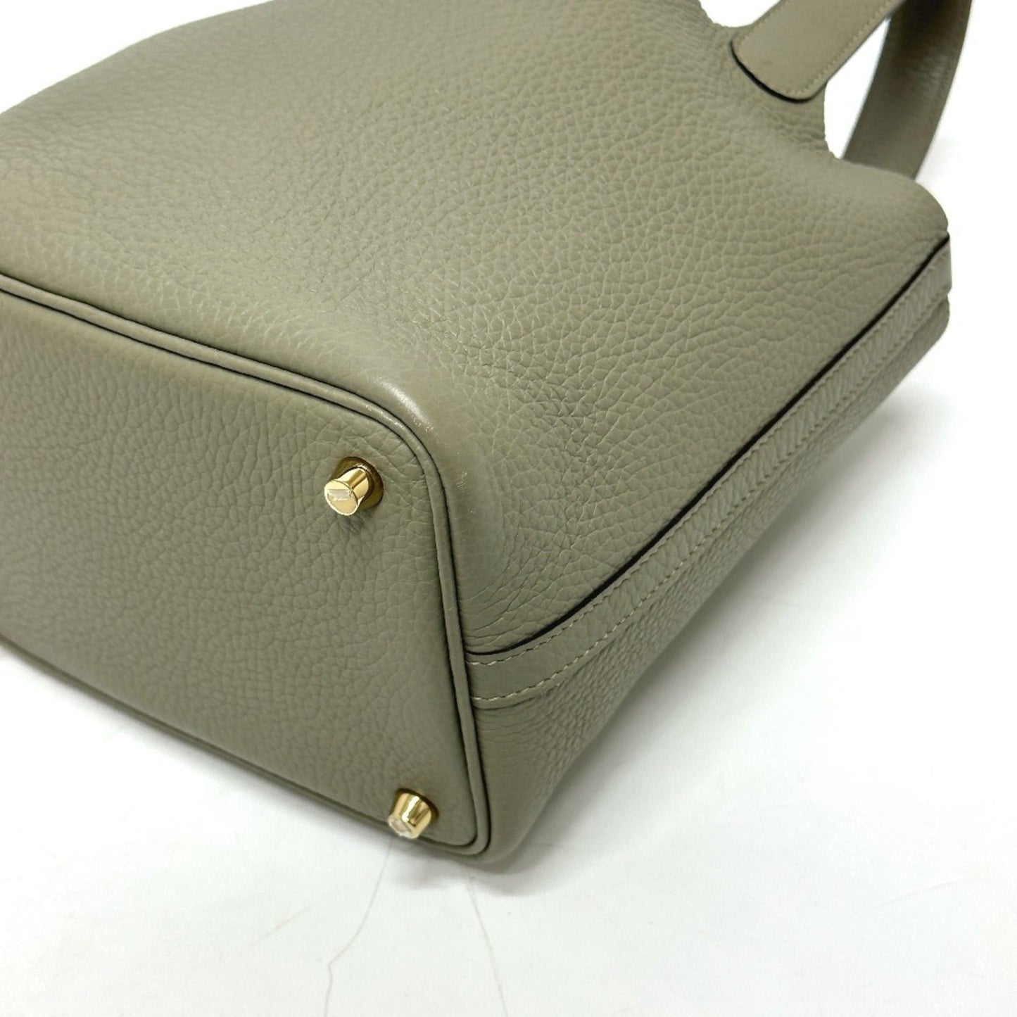 Hermes Picotin Gray Taurillon Clemence Leather Handbag ( )
