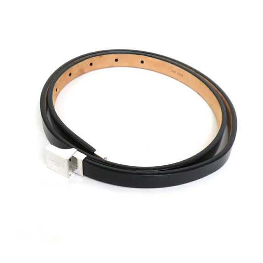 LOUIS VUITTON Belt Suntulle Carre Leather/Metal Black/Silver Men's
