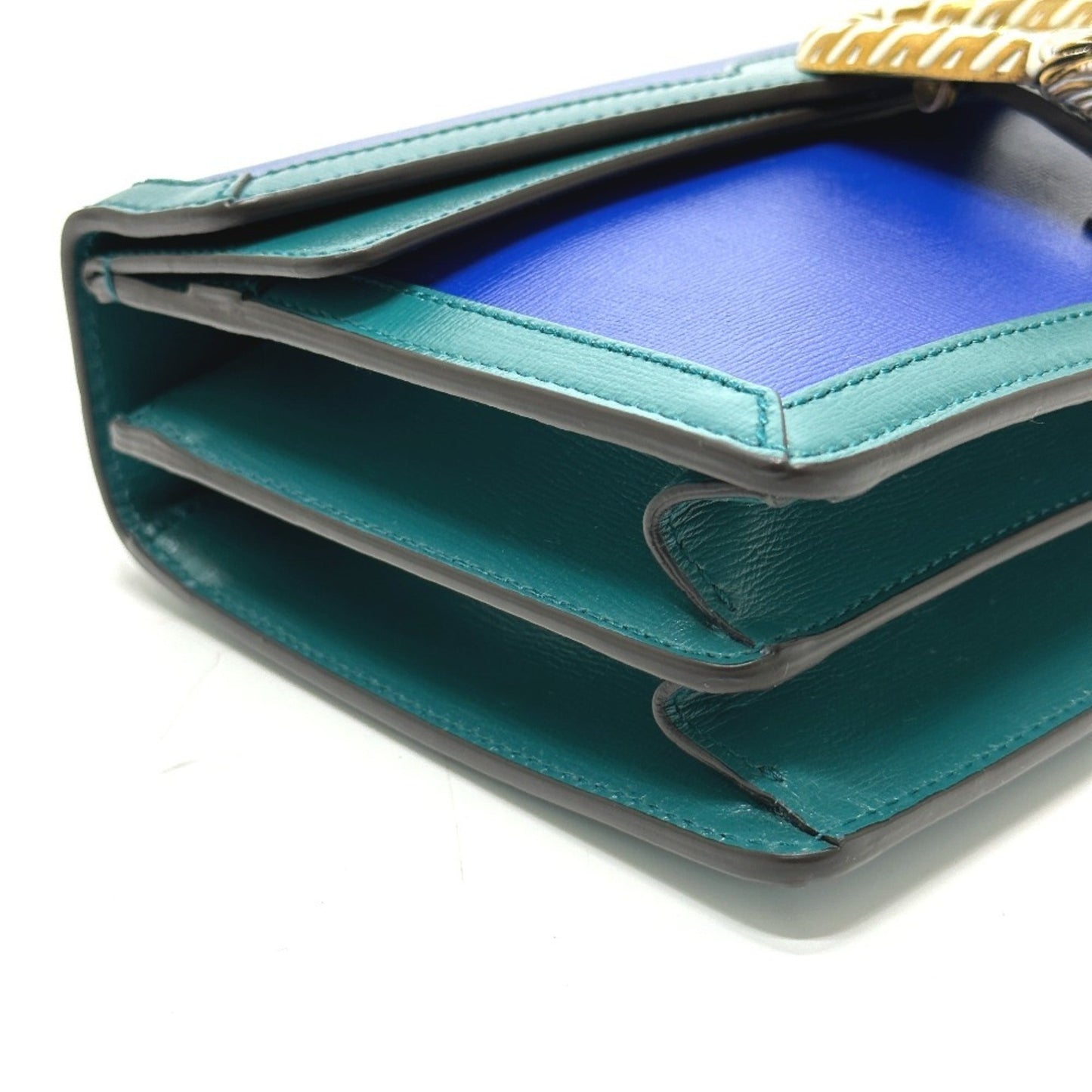 Gucci Blue Green Leather Shoulder Bag ( )