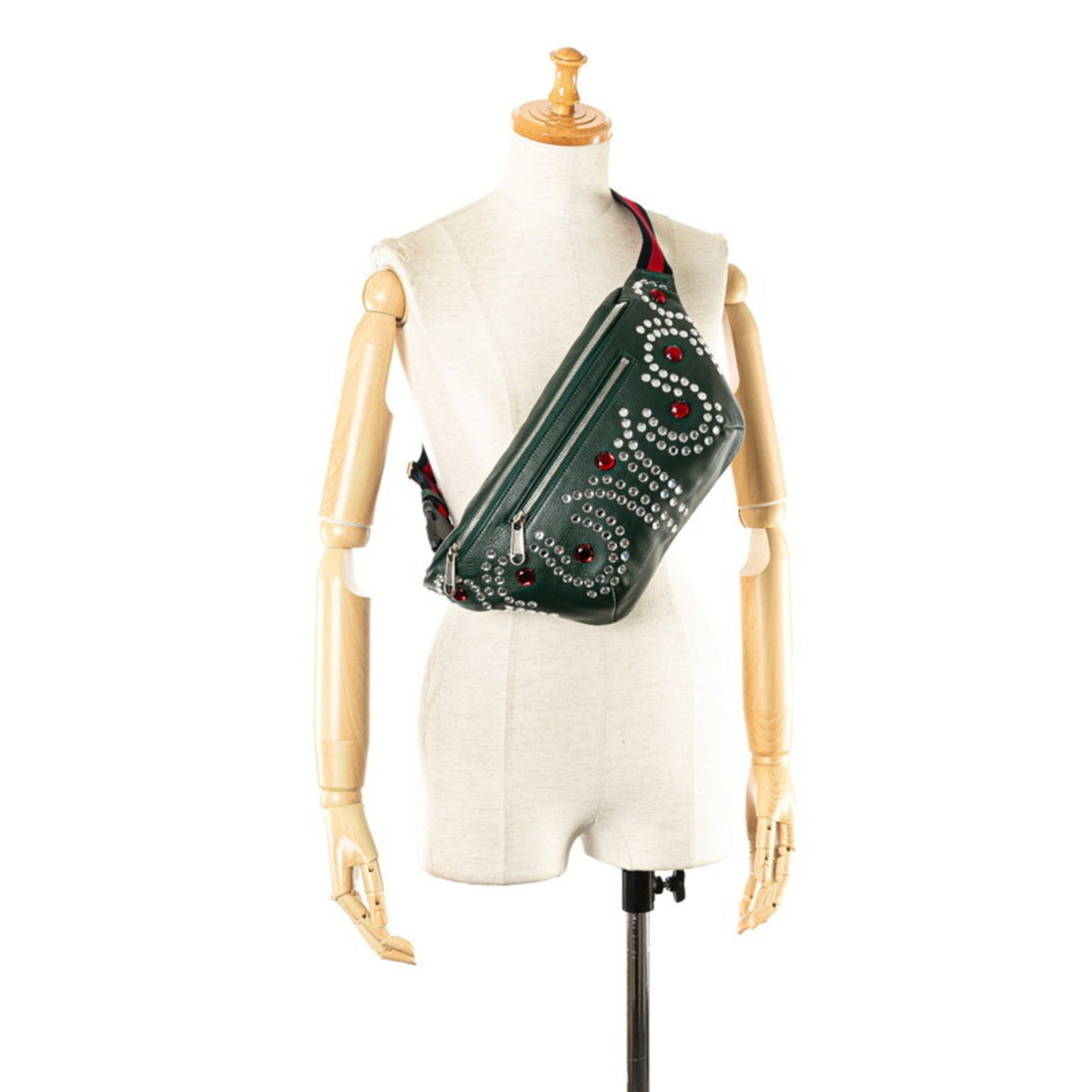 Gucci Moss Green Multi-Color Leather Sling Bag ( )