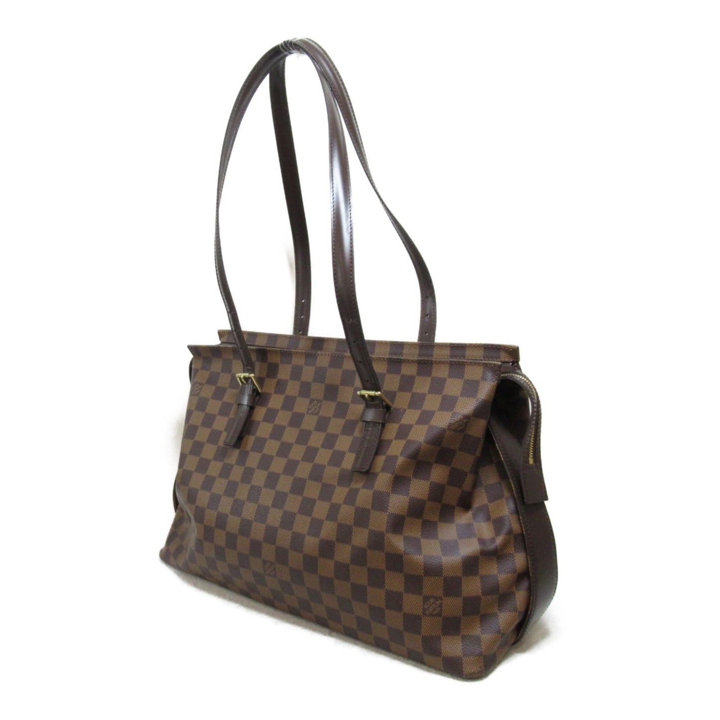 LOUIS VUITTON Chelsea Tote Bag Brown Ebene Damier PVC coated canvas