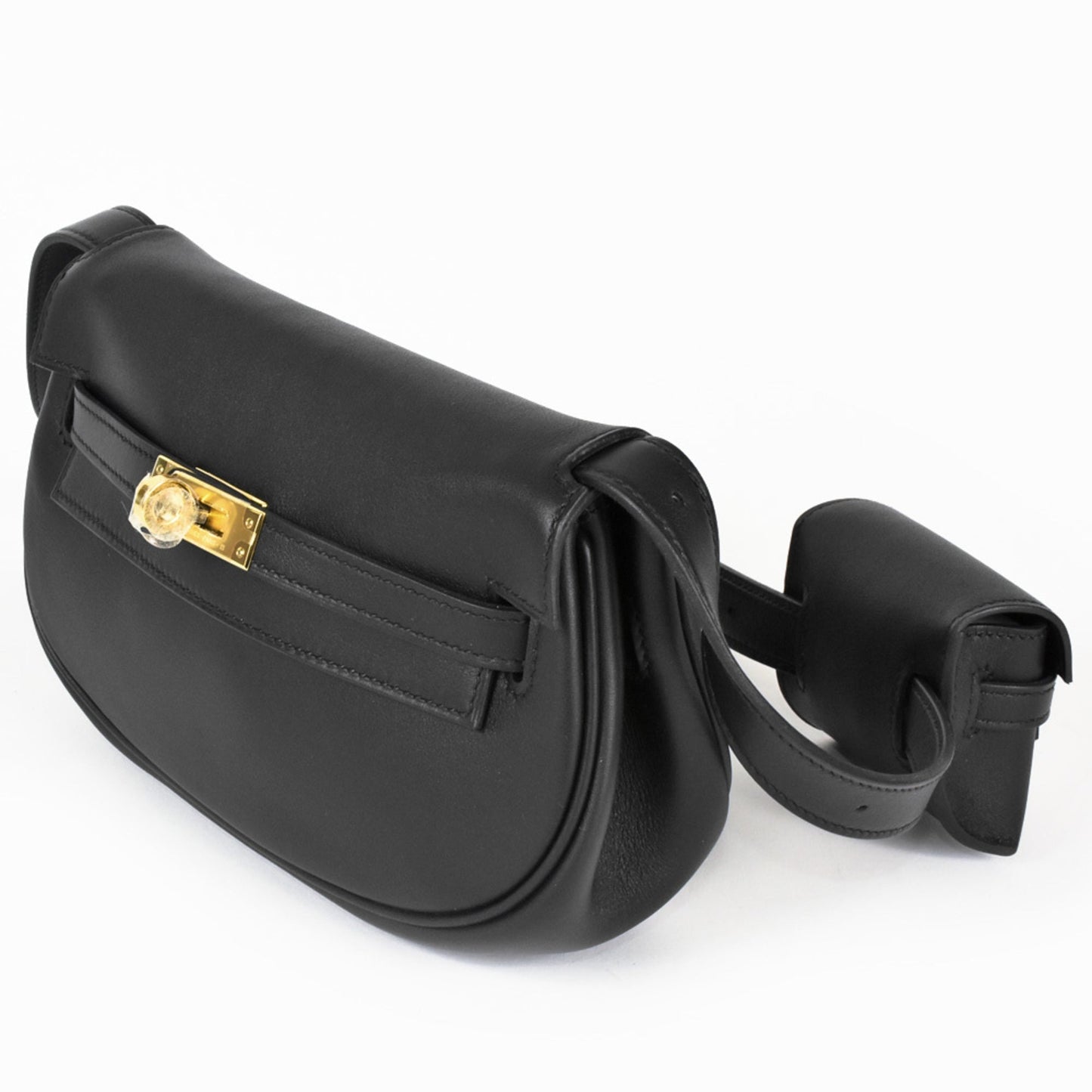 Hermes Kelly Black Swift Leather Shoulder Bag ( )