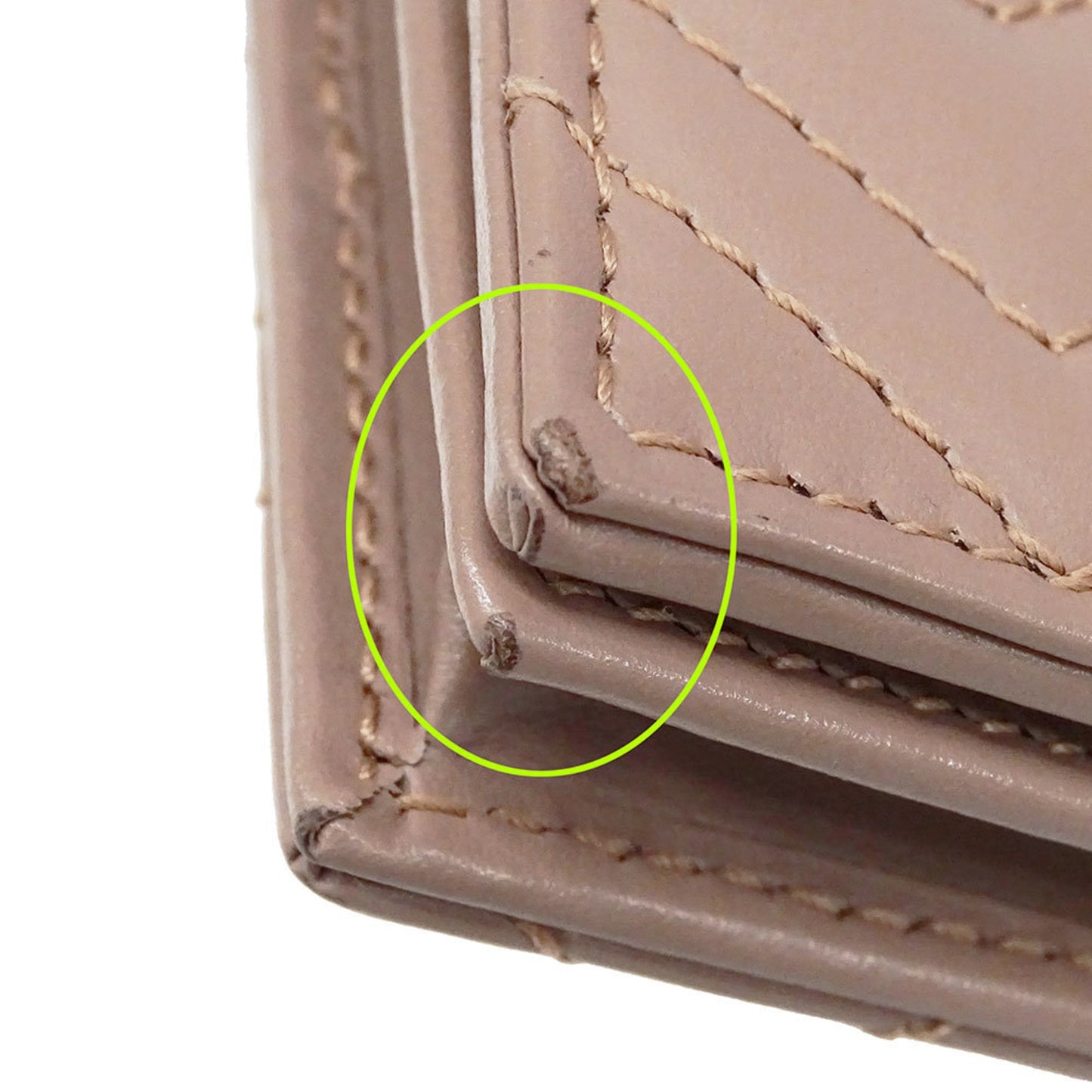 Gucci Pink Beige Leather Wallet (Bi-Fold) ( )