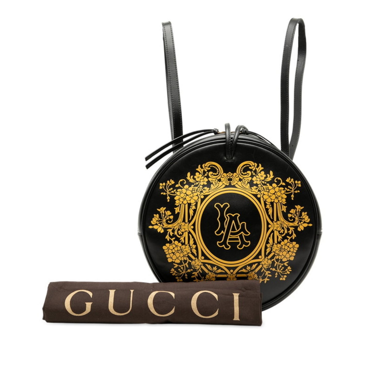 Gucci Black Yellow Leather Backpack ( )