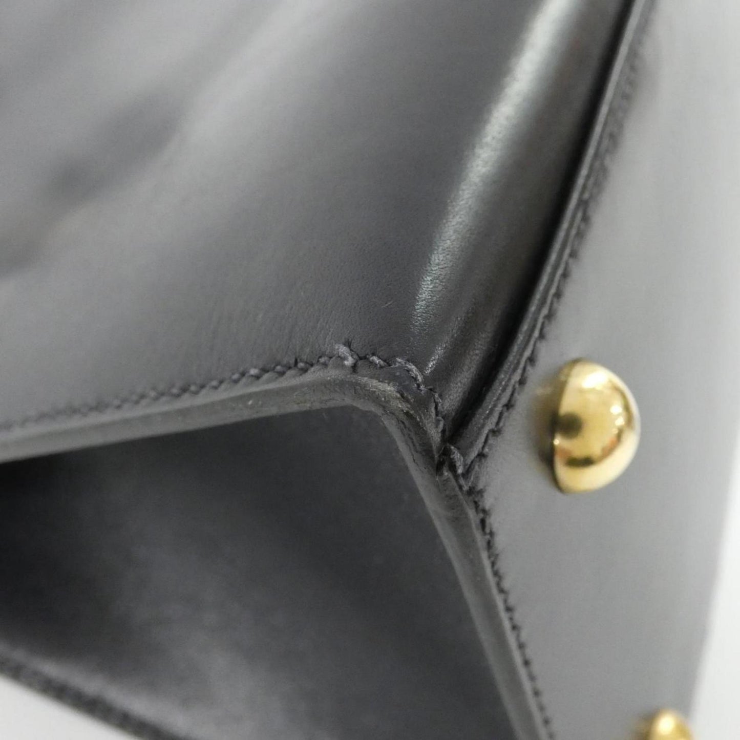 Hermes Dalvy Blue Indigo Box Calf Leather Handbag ( )