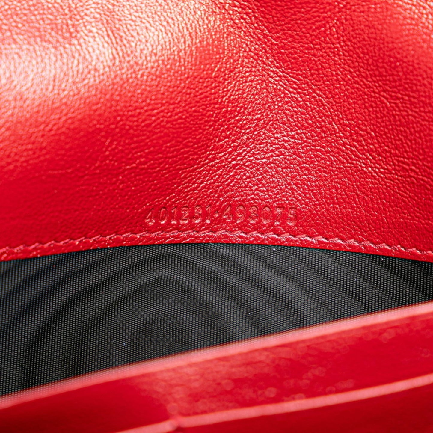 Gucci Black Red Color Tweed Leather Chain/Shoulder Wallet ( )
