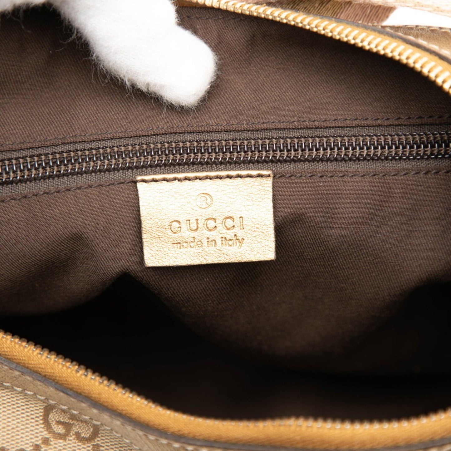 Gucci Gg Canvas Beige Gold Gg Canvas Leather Shoulder Bag ( )