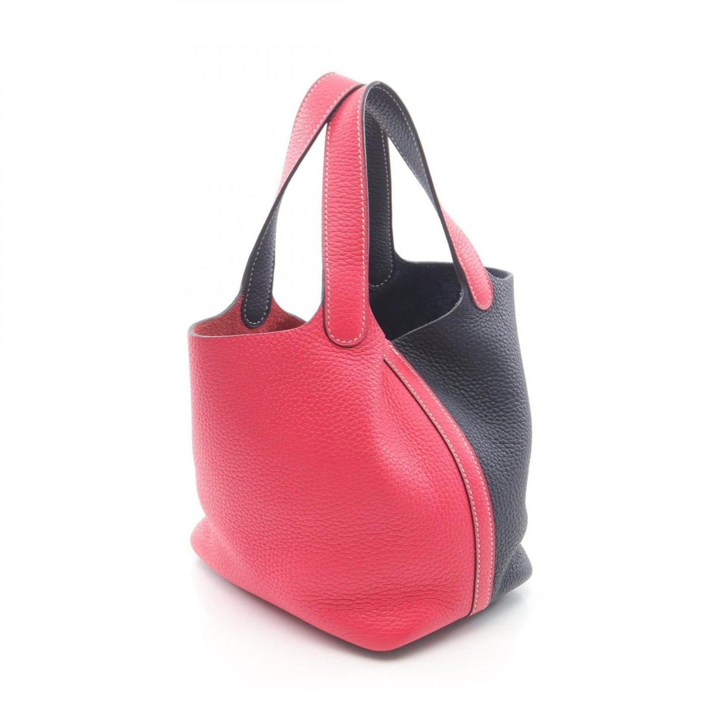 Hermes Navy Pink Taurillon Clemence Leather Handbag ( )