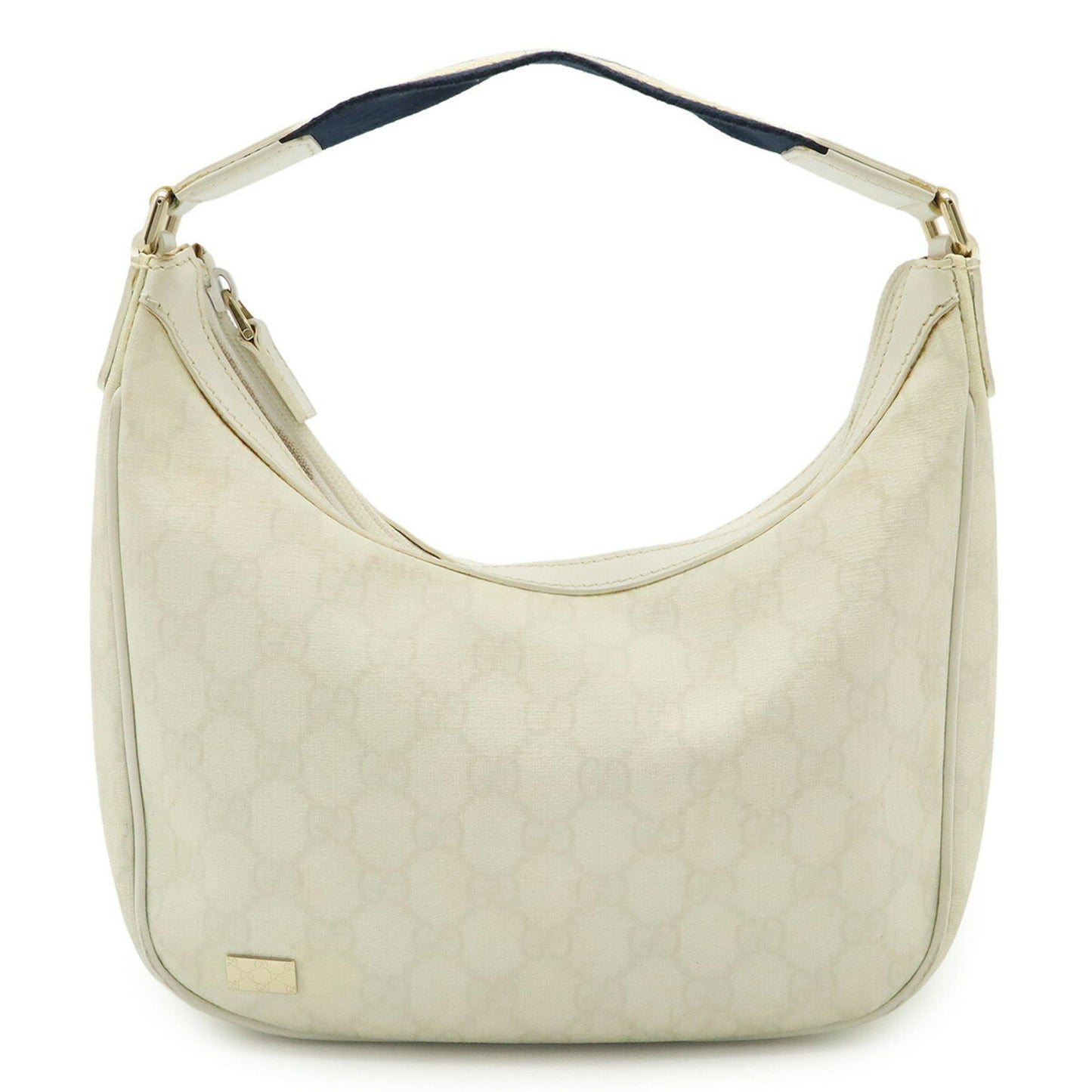 Gucci Navy White Pvc Leather Handbag Shoulder Bag ( )