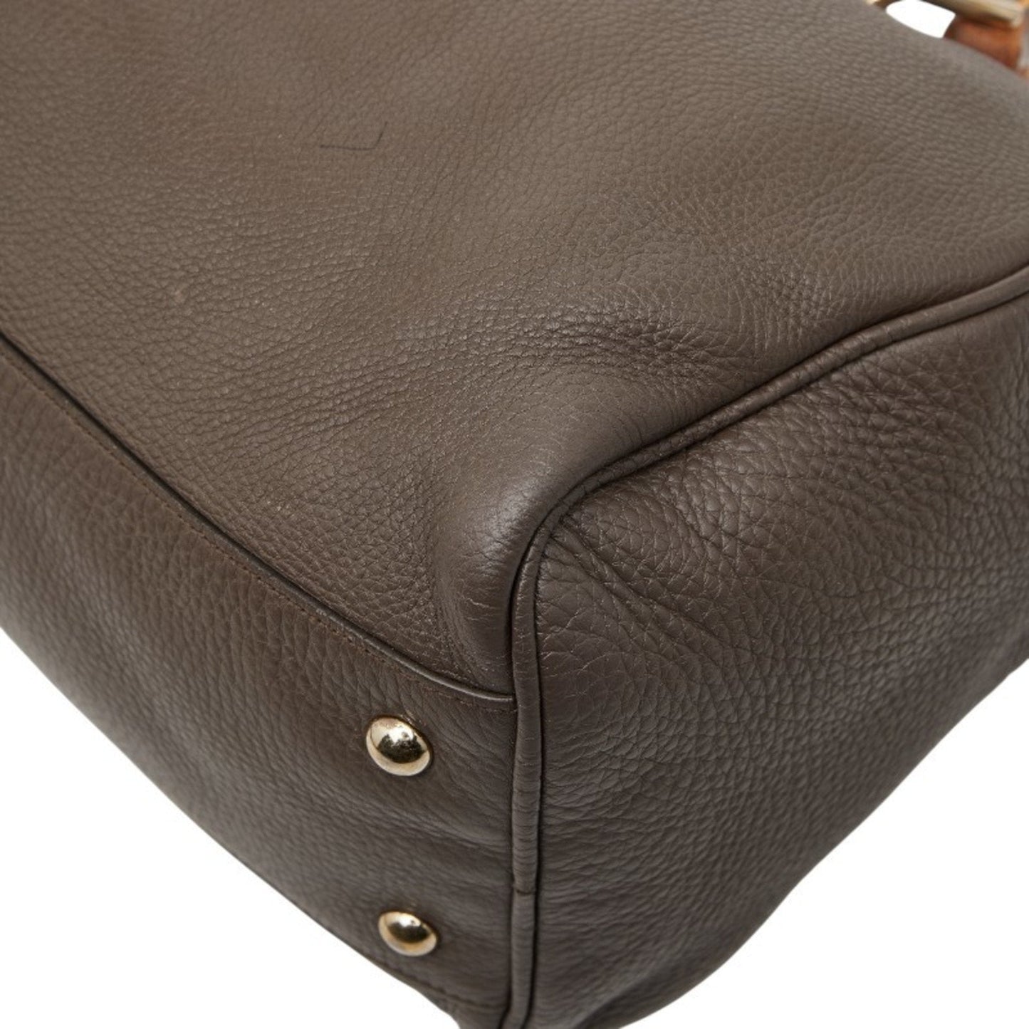 Gucci Brown Leather Handbag Shoulder Bag ( )