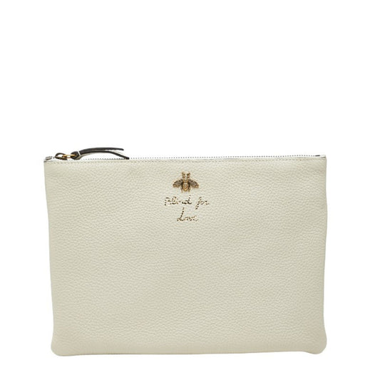 Gucci Ivory White Leather Clutch Bag ( )