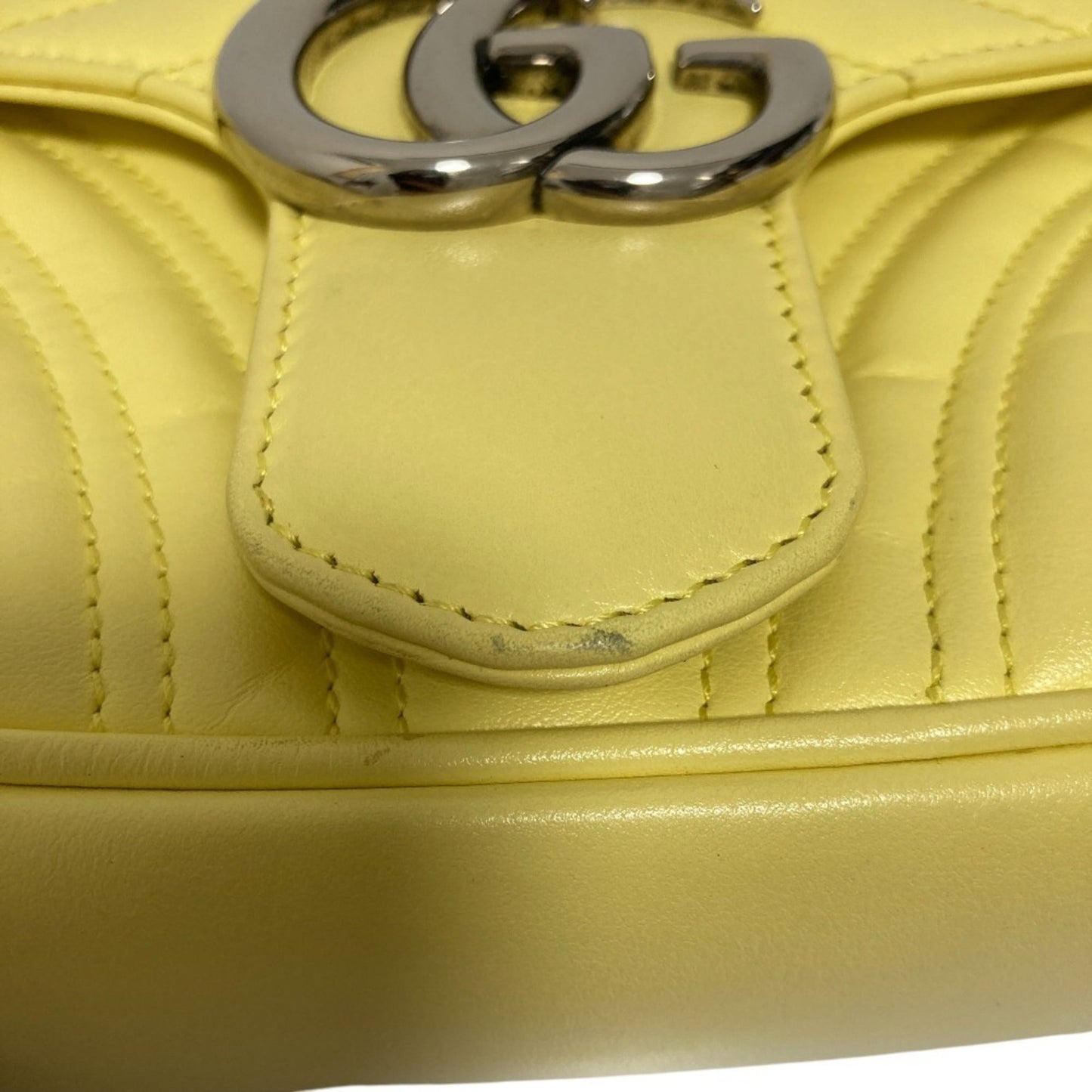 Gucci Yellow Quilting Leather Shoulder Bag ( )