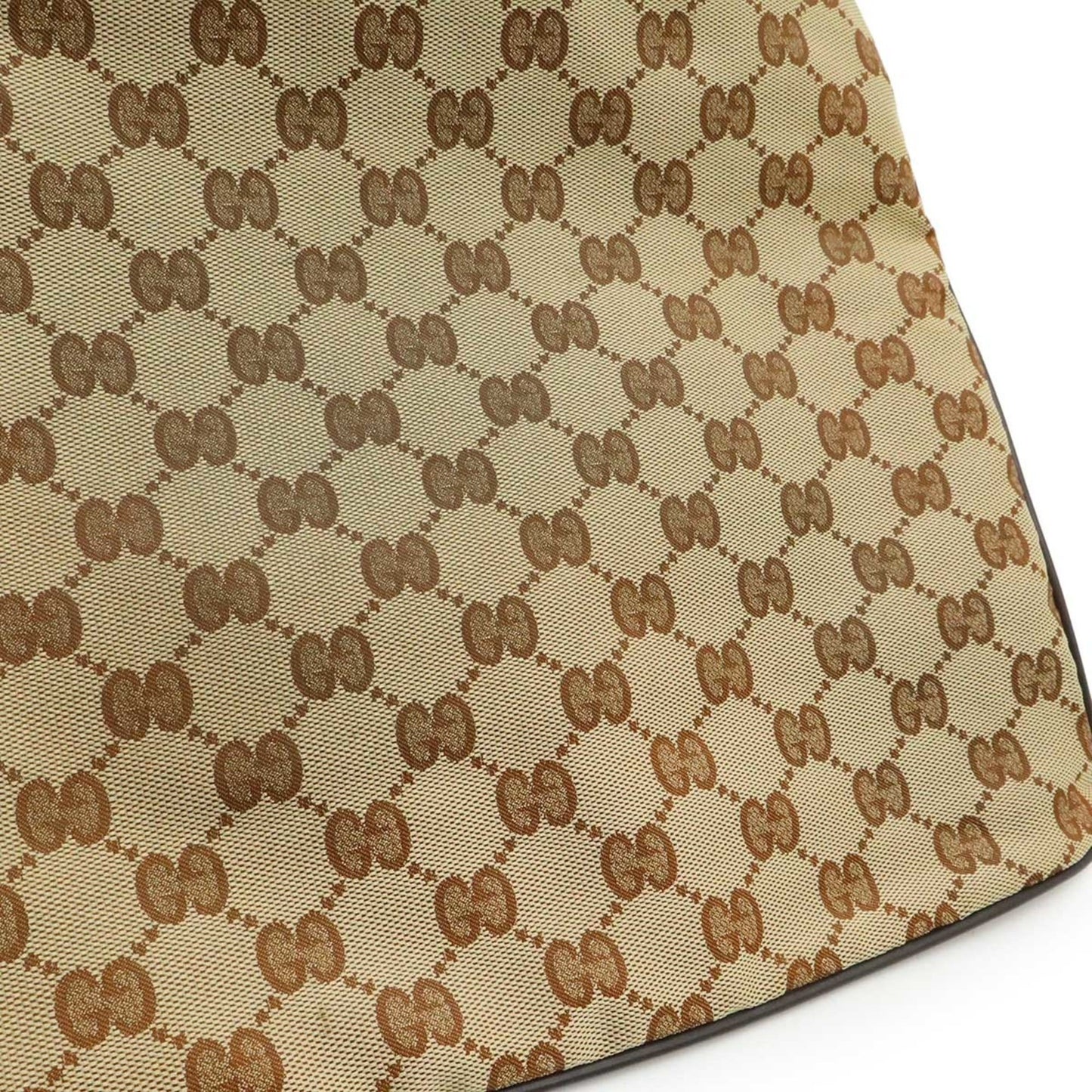 Gucci Beige Black Brown Dark Brown Nylon Canvas Shoulder Bag ( )