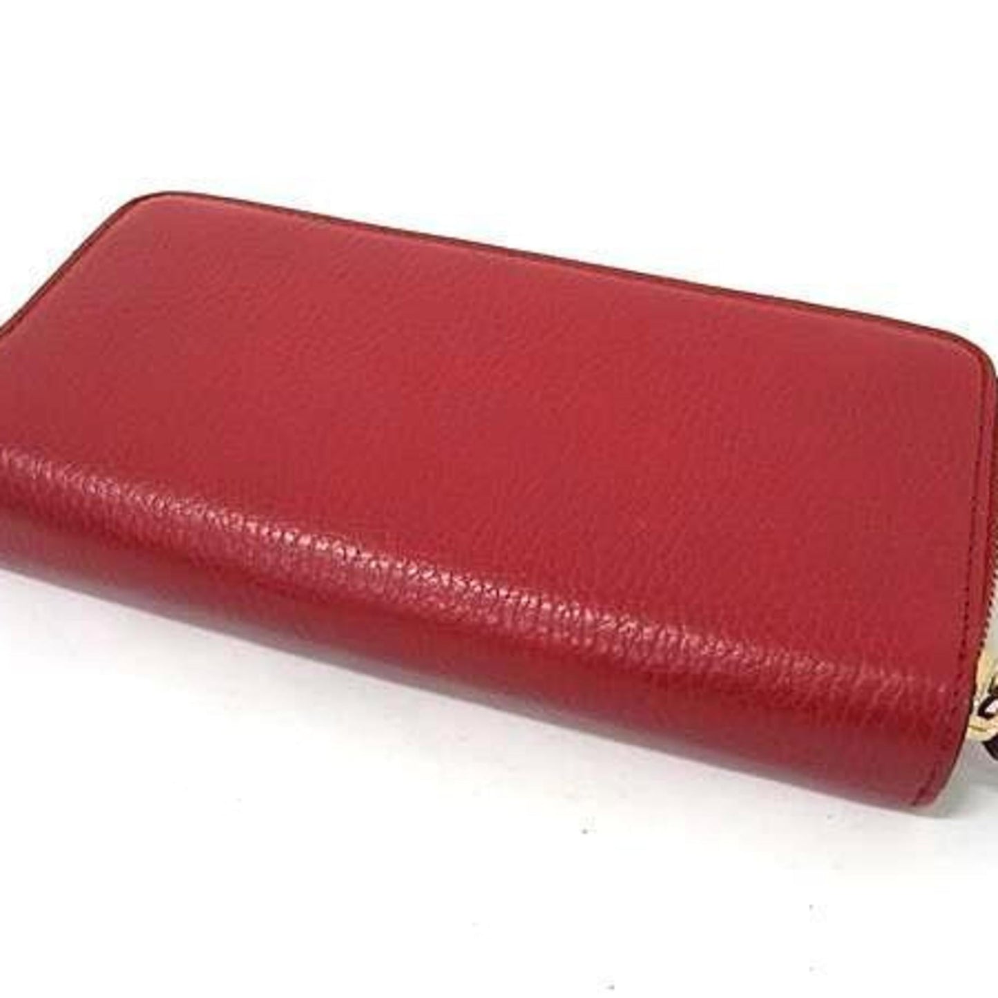Gucci Red Color Leather Long Wallet (Tri-Fold) ( )