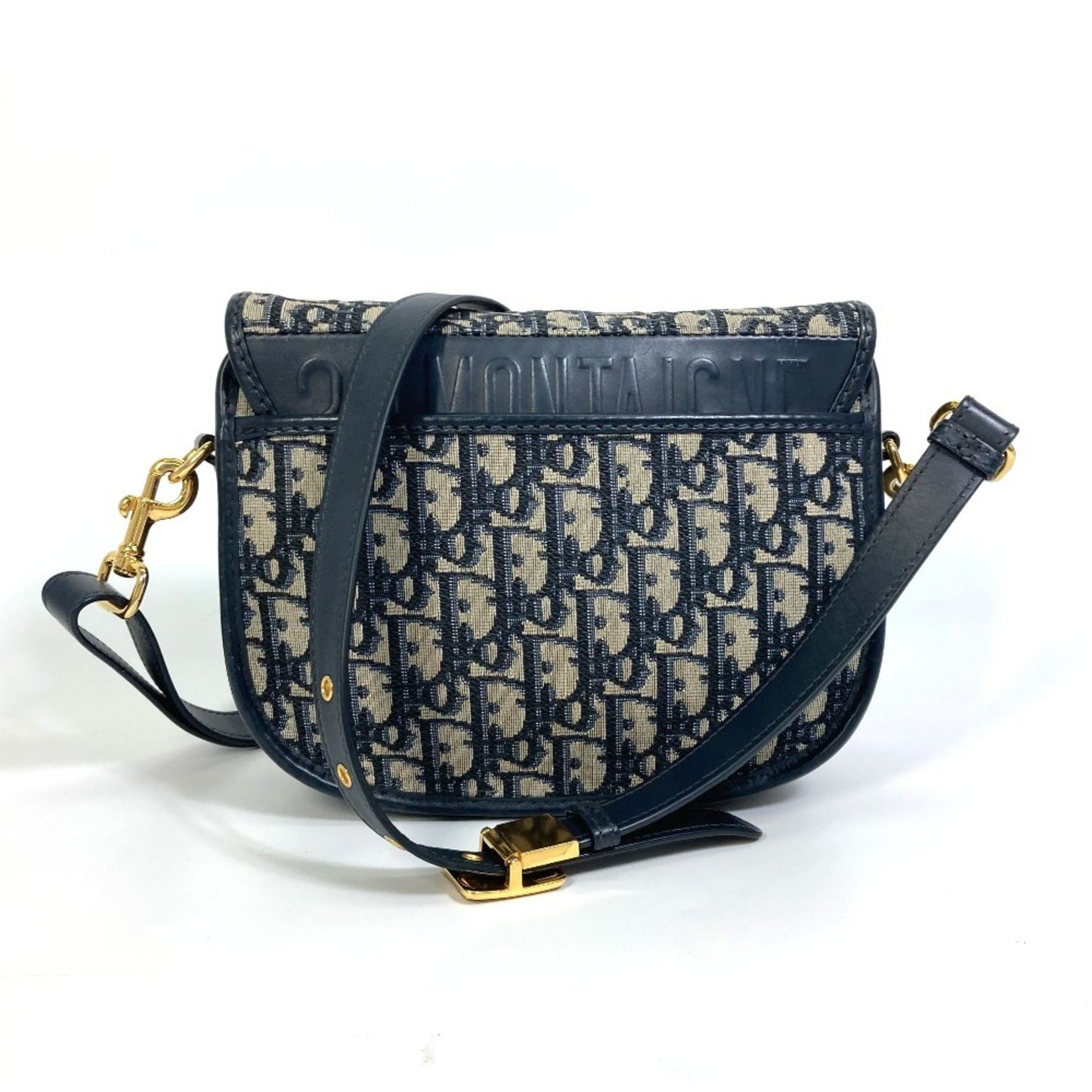 Christian Dior Navy Canvas Leather Pochette Shoulder Bag ()
