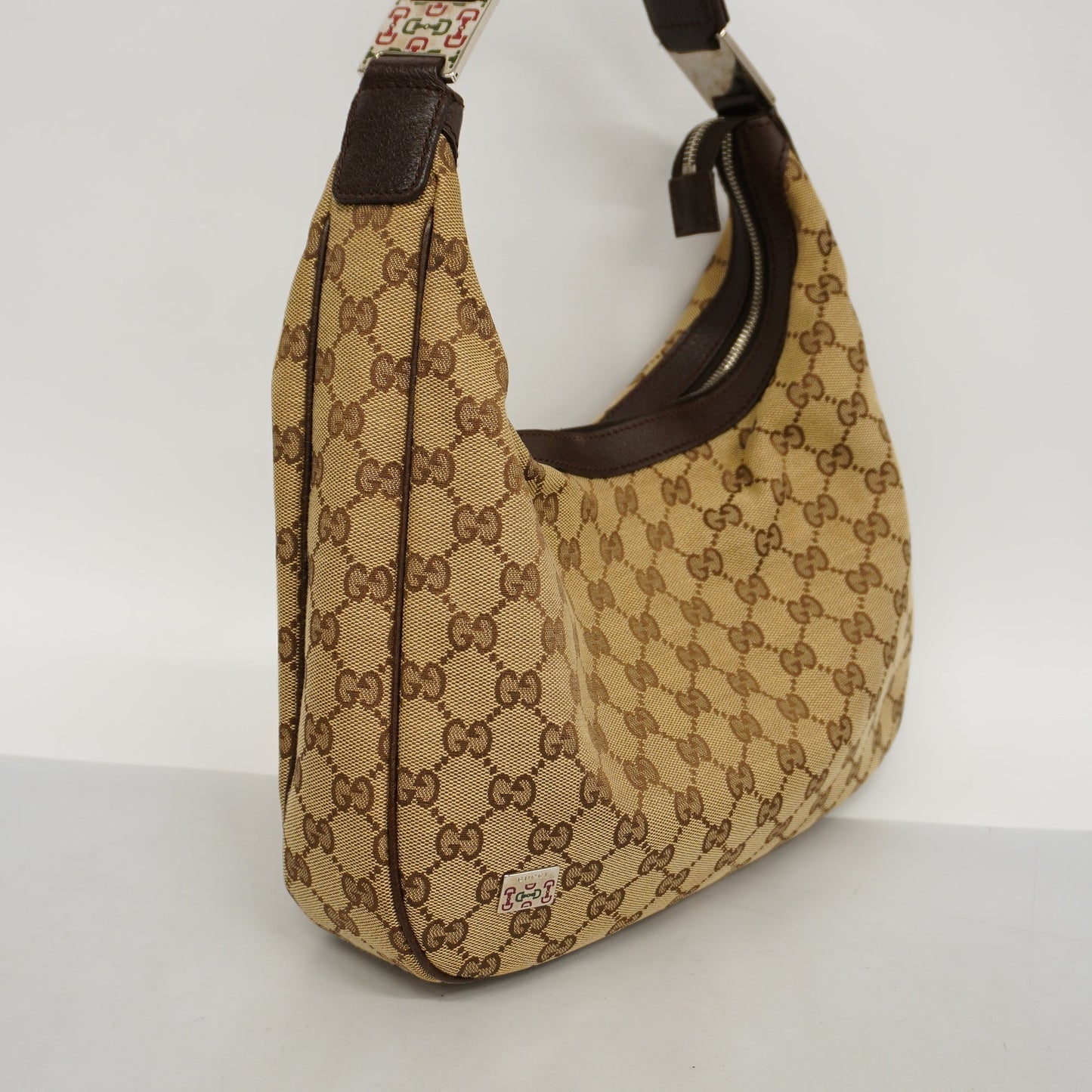 GUCCI Auth  Sherry Line Shoulder Bag 145757 Women's GG Canvas Beige,Brown