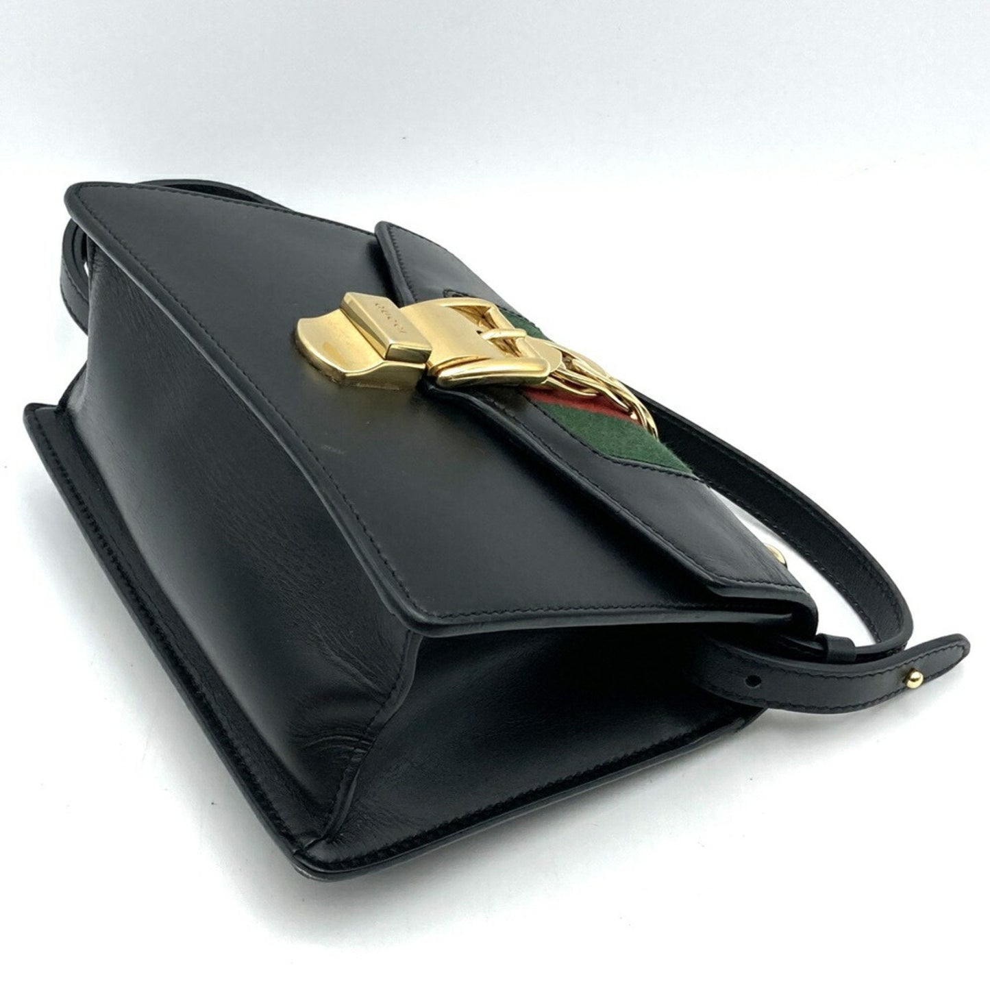 Gucci Sherry Line Black Leather Shoulder Bag ( )