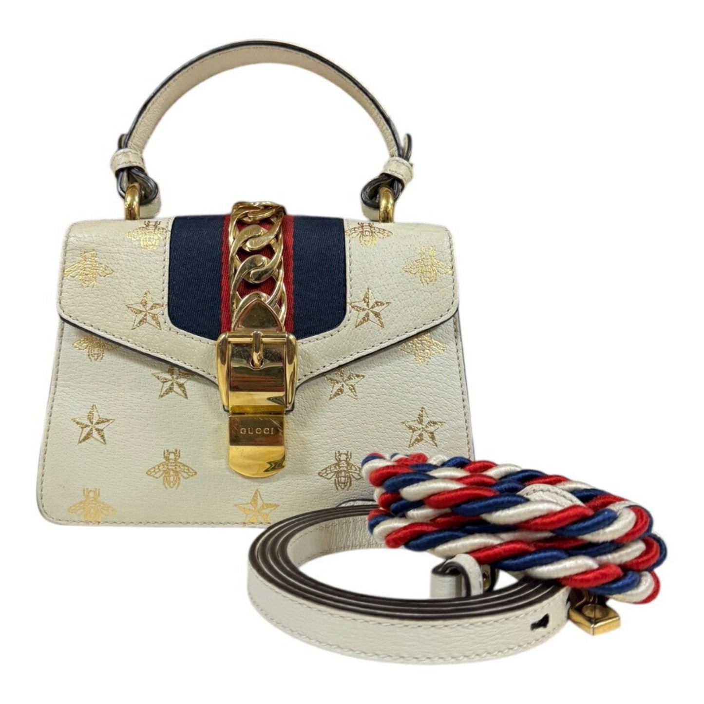 Gucci White Leather Shoulder Bag ( )