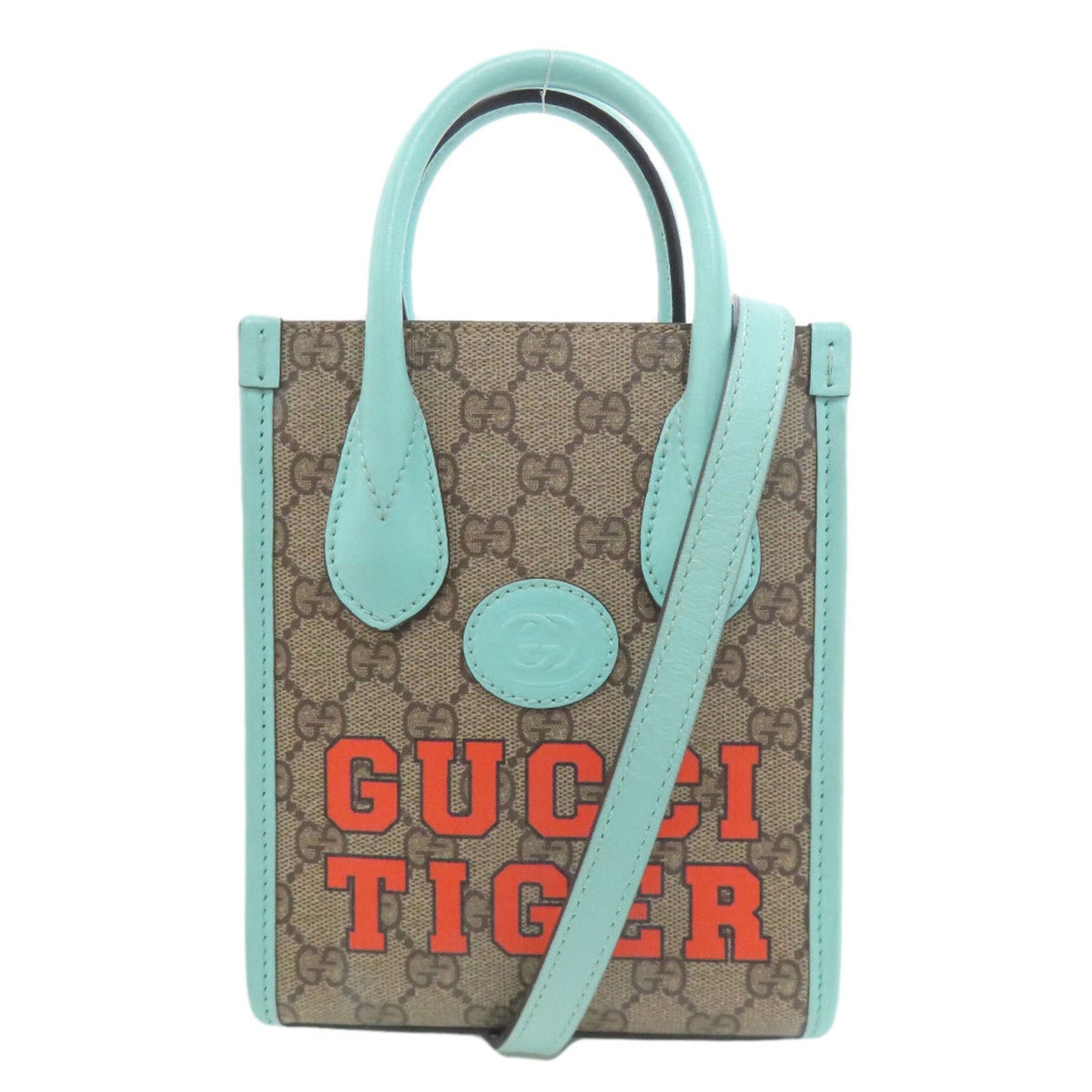 Gucci Brown Light Blue Pvc Handbag ( )