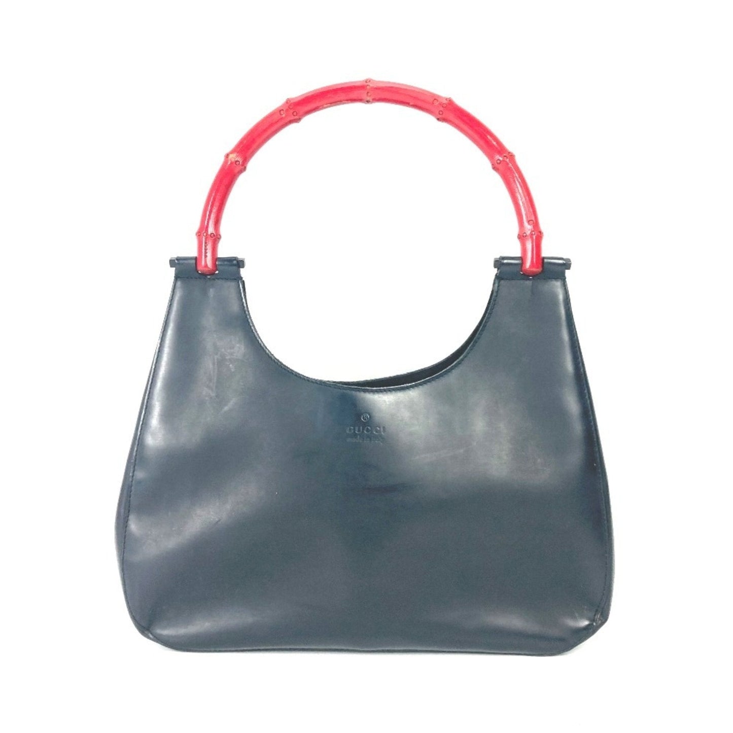 Gucci Black Red Color Leather Handbag Shoulder Bag ( )