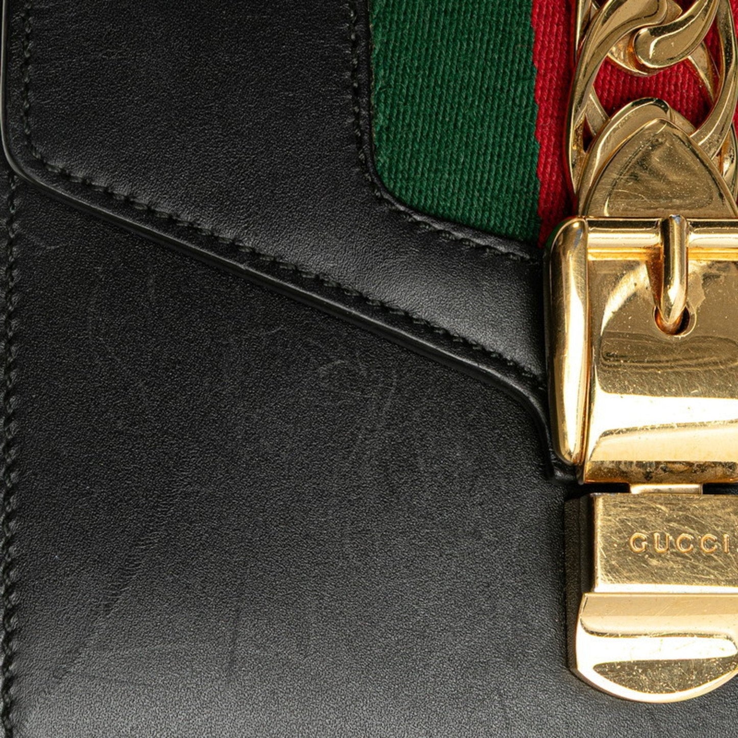 Gucci Black Leather Shoulder Bag ( )