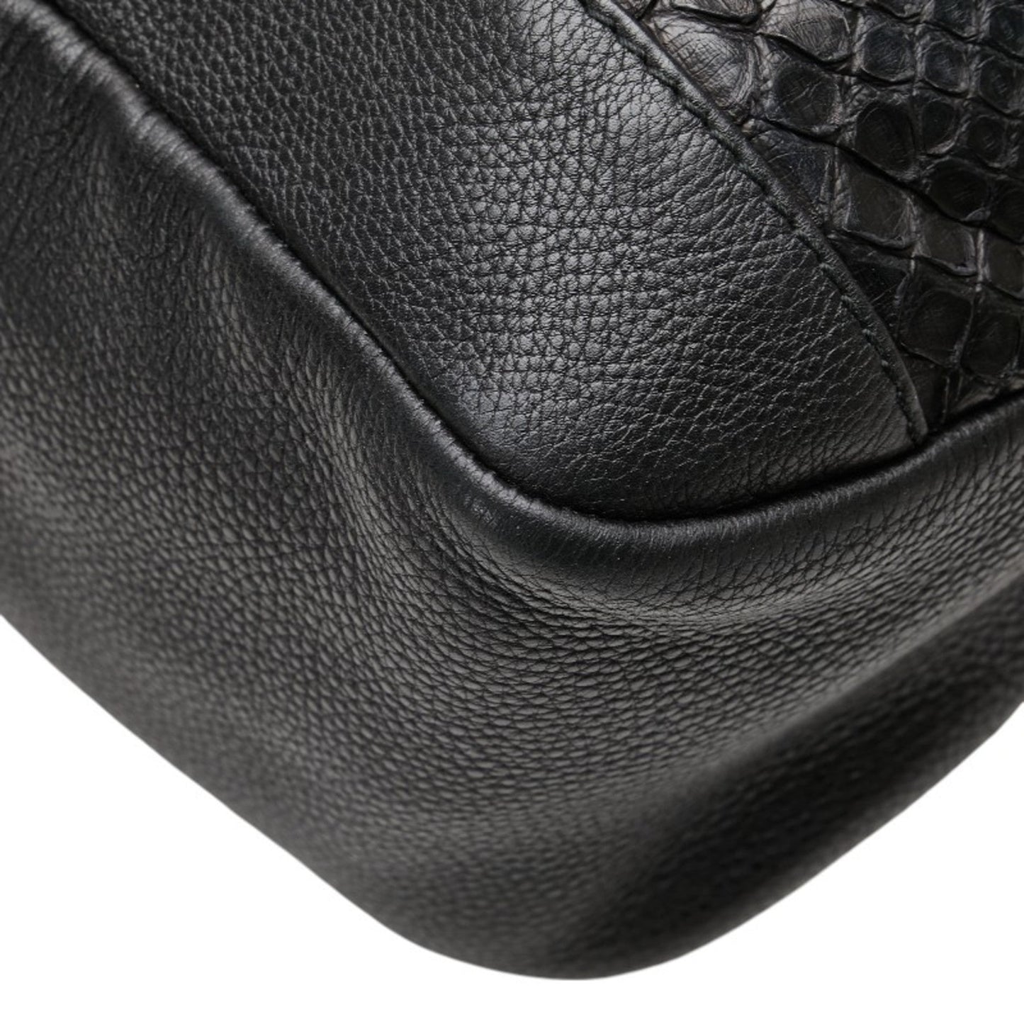 Gucci Black Leather Shoulder Bag Tote Bag ( )