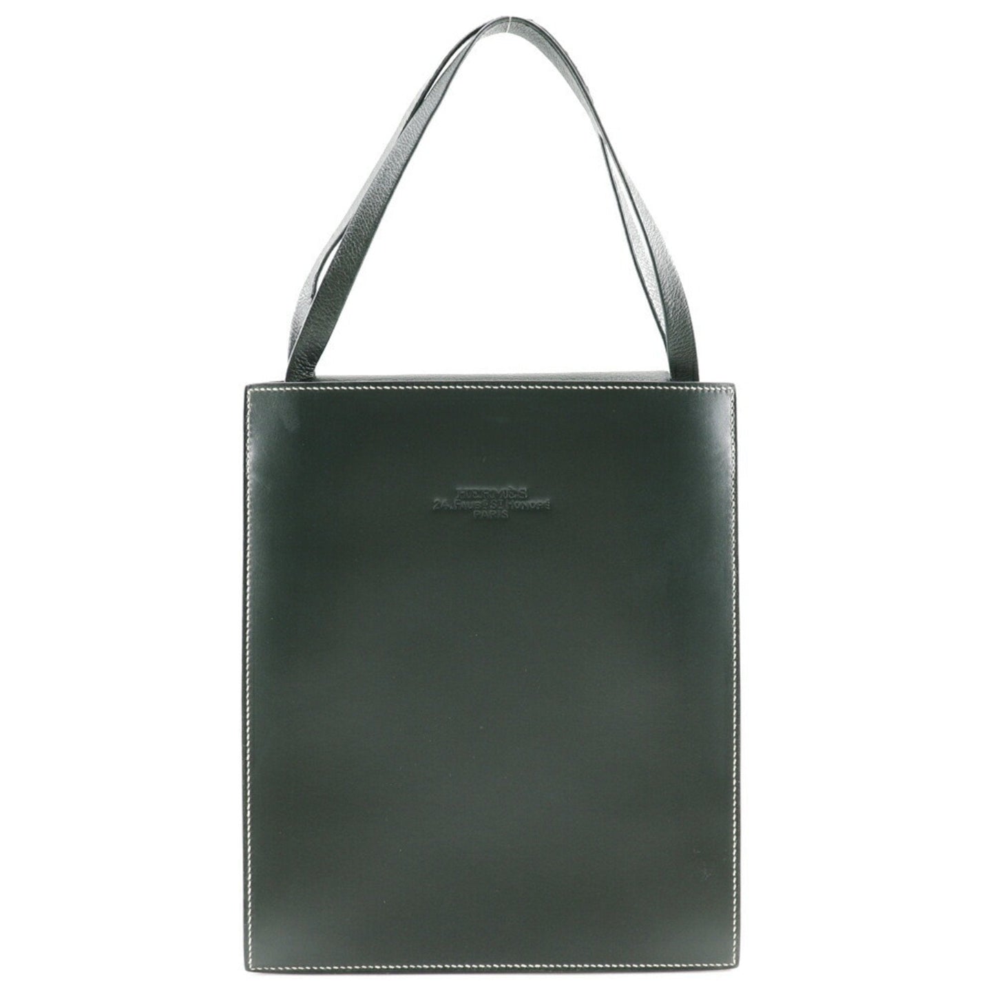 Hermes Dark Green Box Calf Leather Handbag ( )