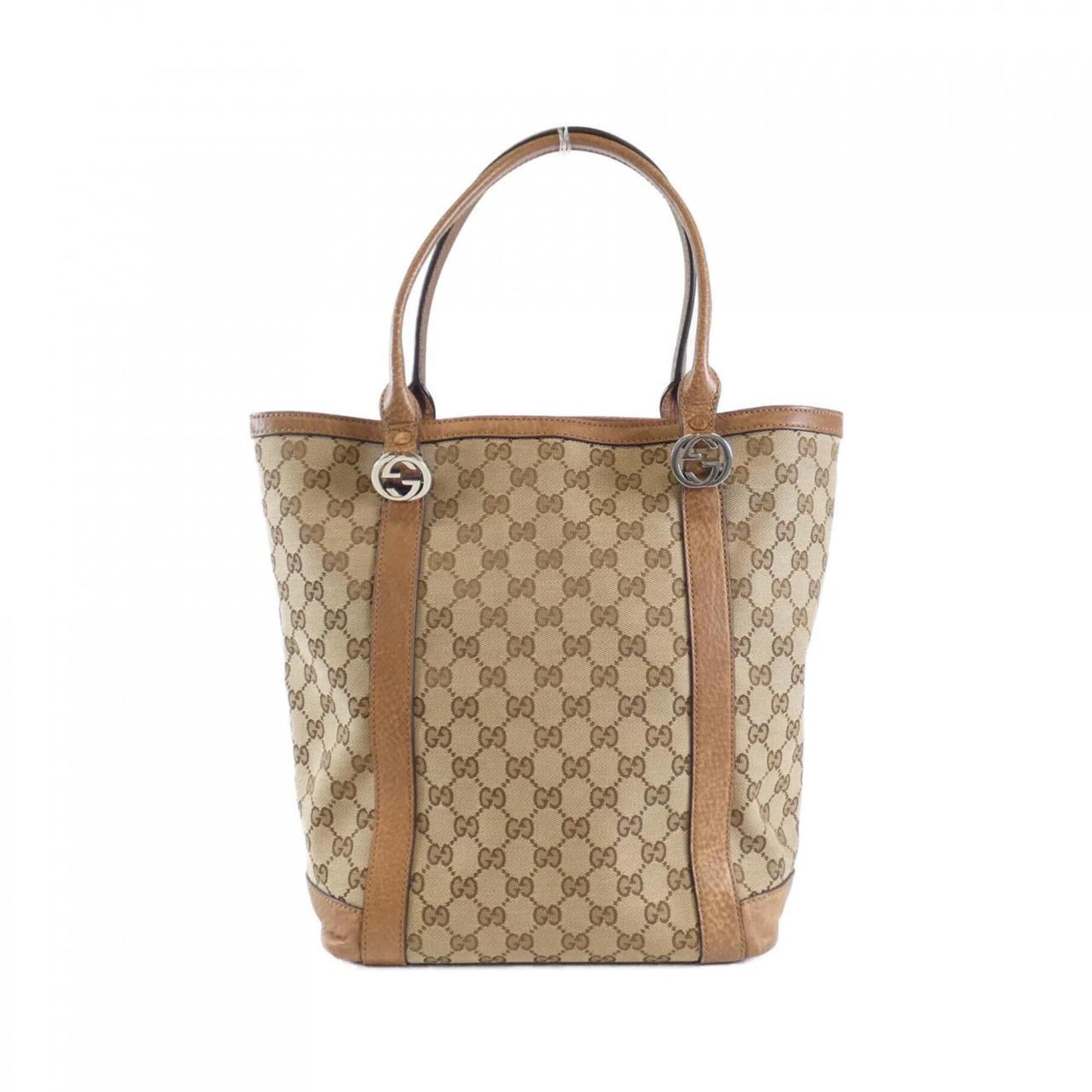 Gucci Leather Canvas Tote