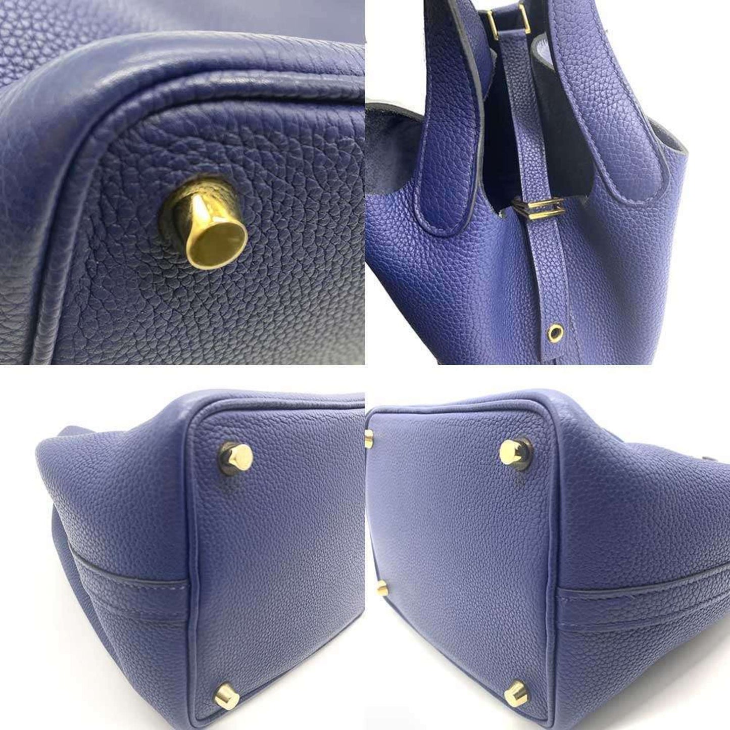 Hermes Picotin Bleu Saphir Togo Leather Handbag ( )