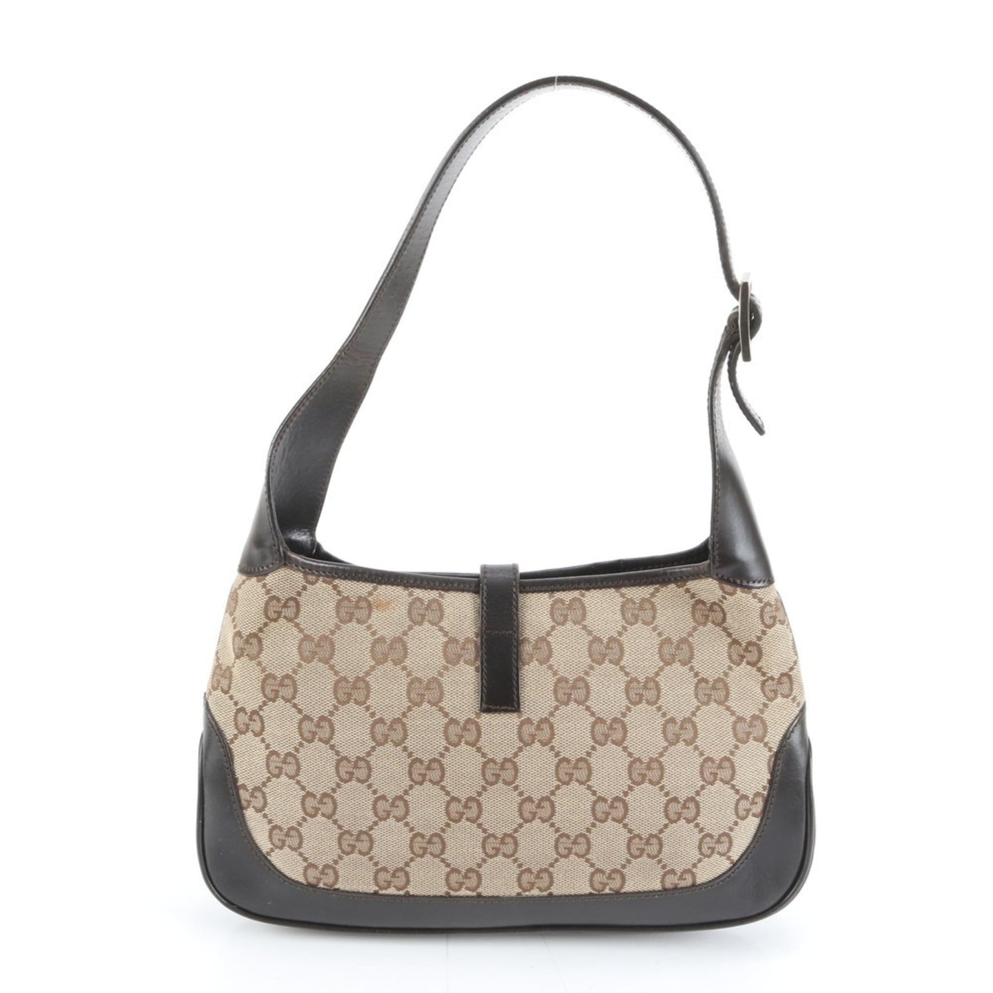 Gucci Brown Leather Canvas Shoulder Bag ( )