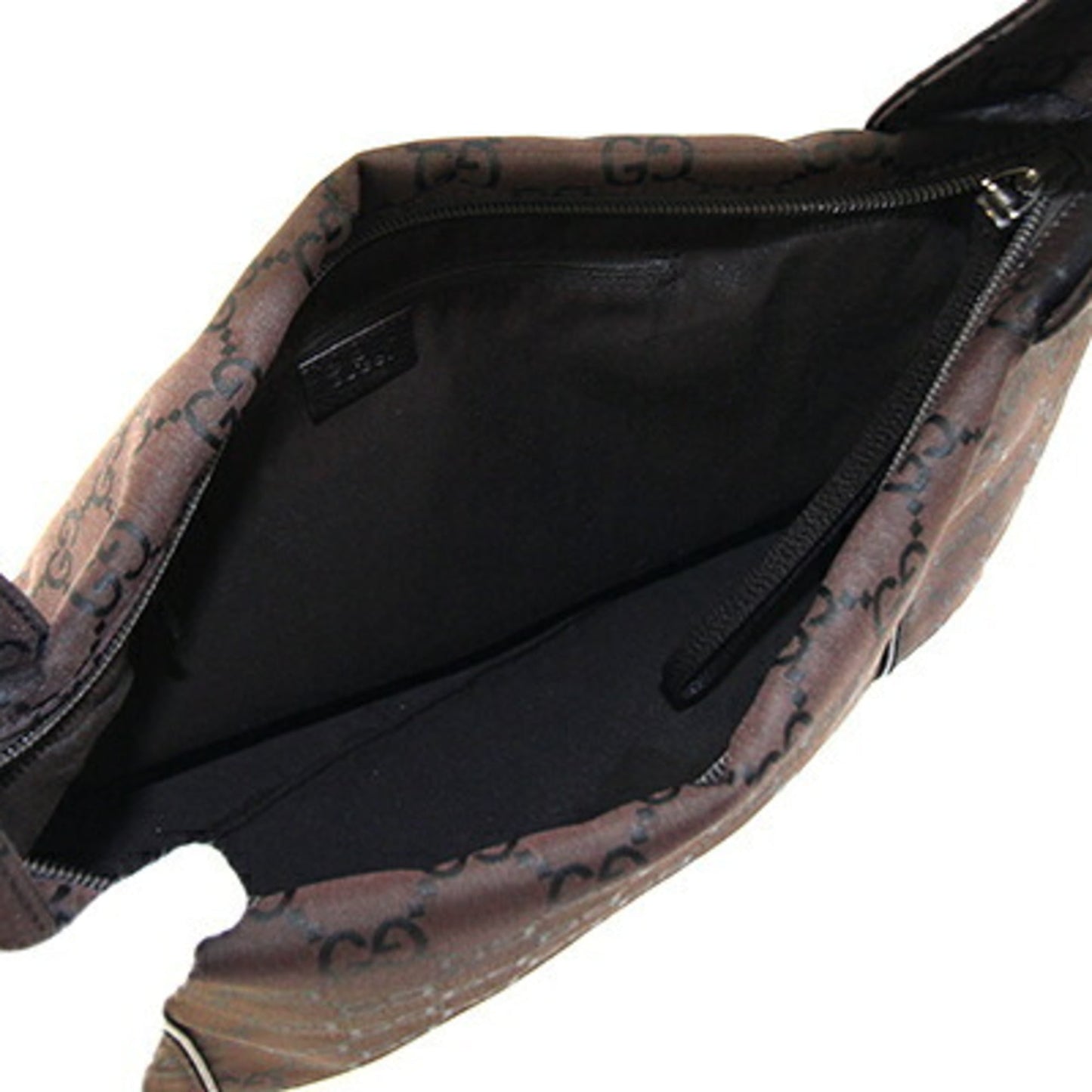 Gucci Dark Brown Nylon Leather Shoulder Bag ( )