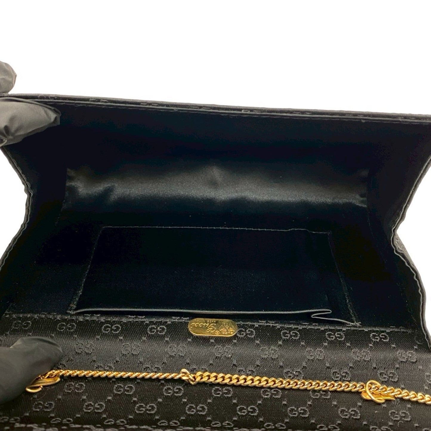 Gucci Black Satin Shoulder Bag ( )